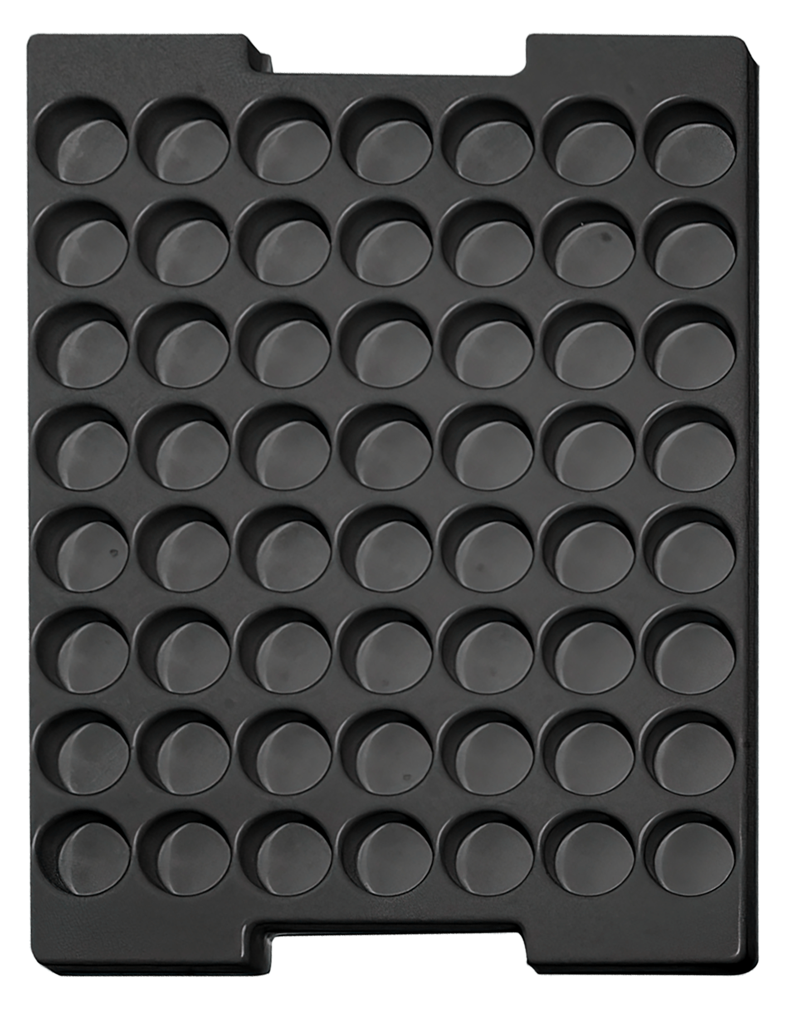 ESD-Tiefzieheinlage schwarz, 56 Nester rund, PS 
