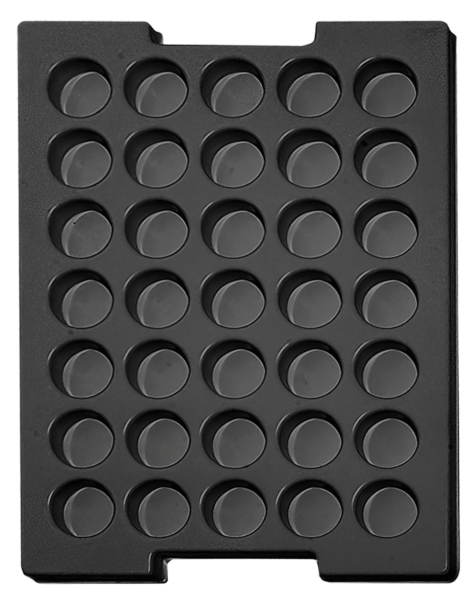 ESD-Tiefzieheinlage schwarz, 35 Nester rund, PS