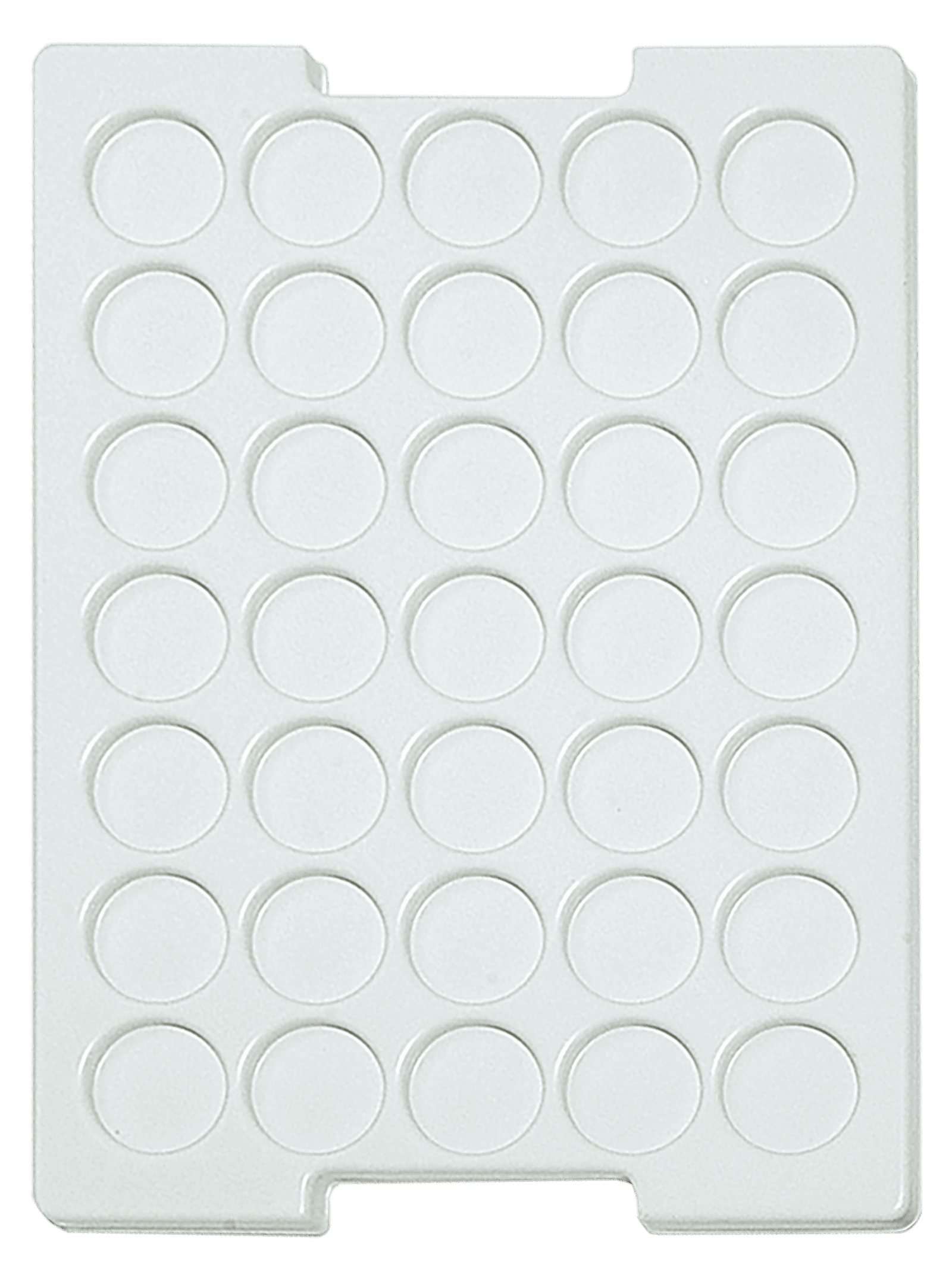 Tiefzieheinlage weiß, 35 Nester, runde Form, PS
