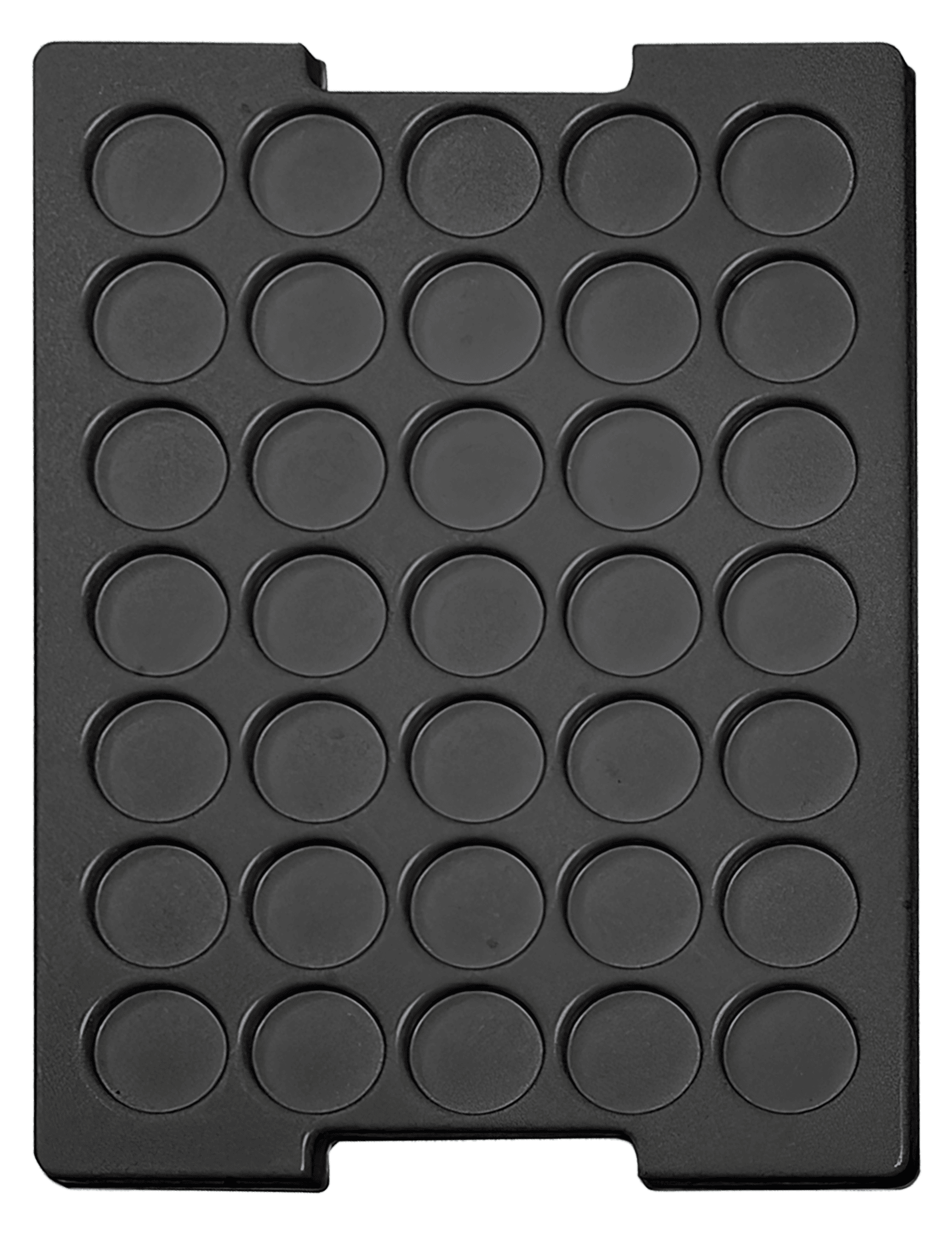 ESD-Tiefzieheinlage schwarz, 35 Nester, runde Form, PS 