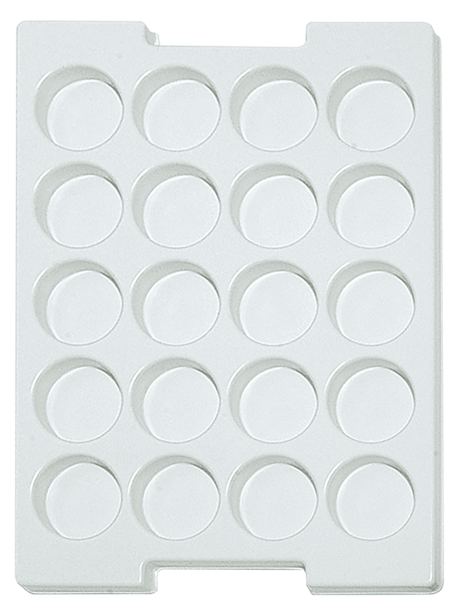 Tiefzieheinlage weiß, 20 Nester rund, PS 