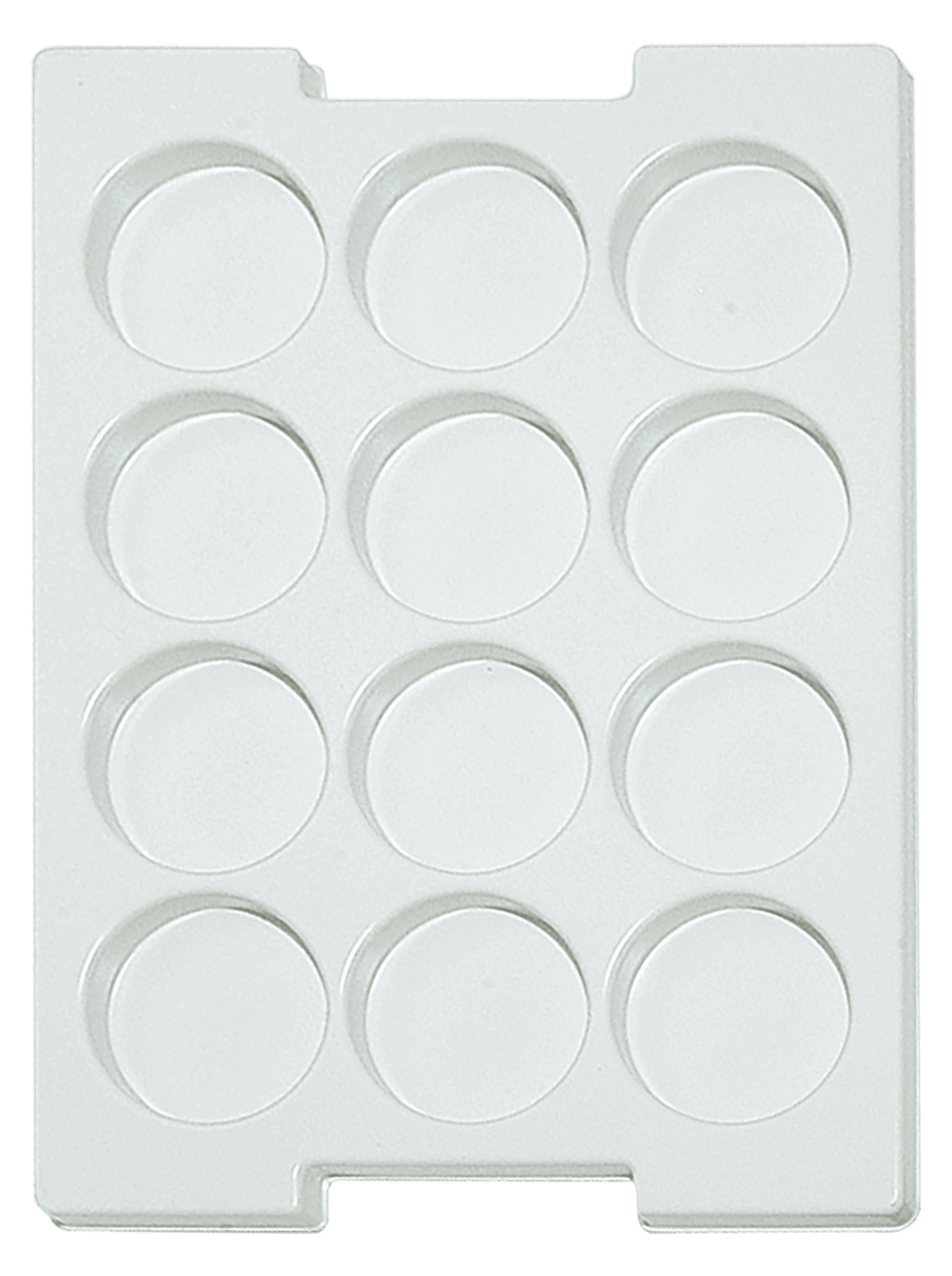 Tiefzieheinlage weiß, 12 Nester, runde Form, PS