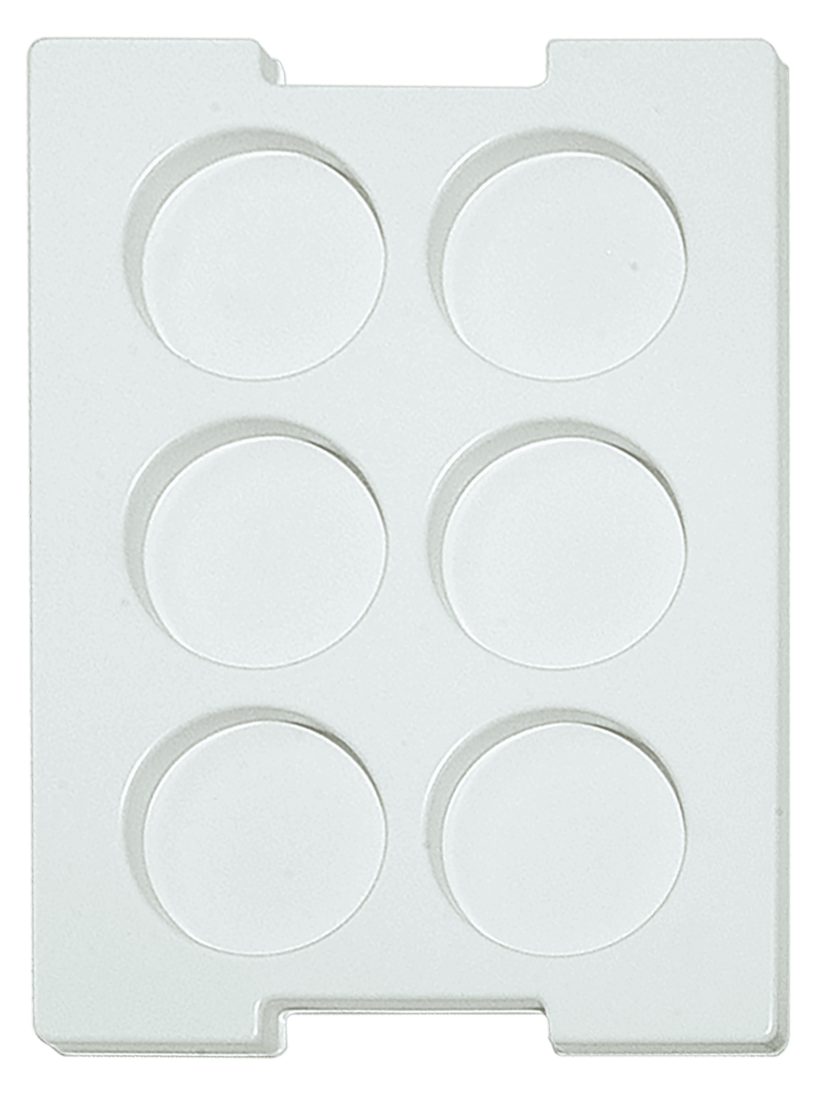 Tiefzieheinlage weiß, 6 Nester, runde Form, PS