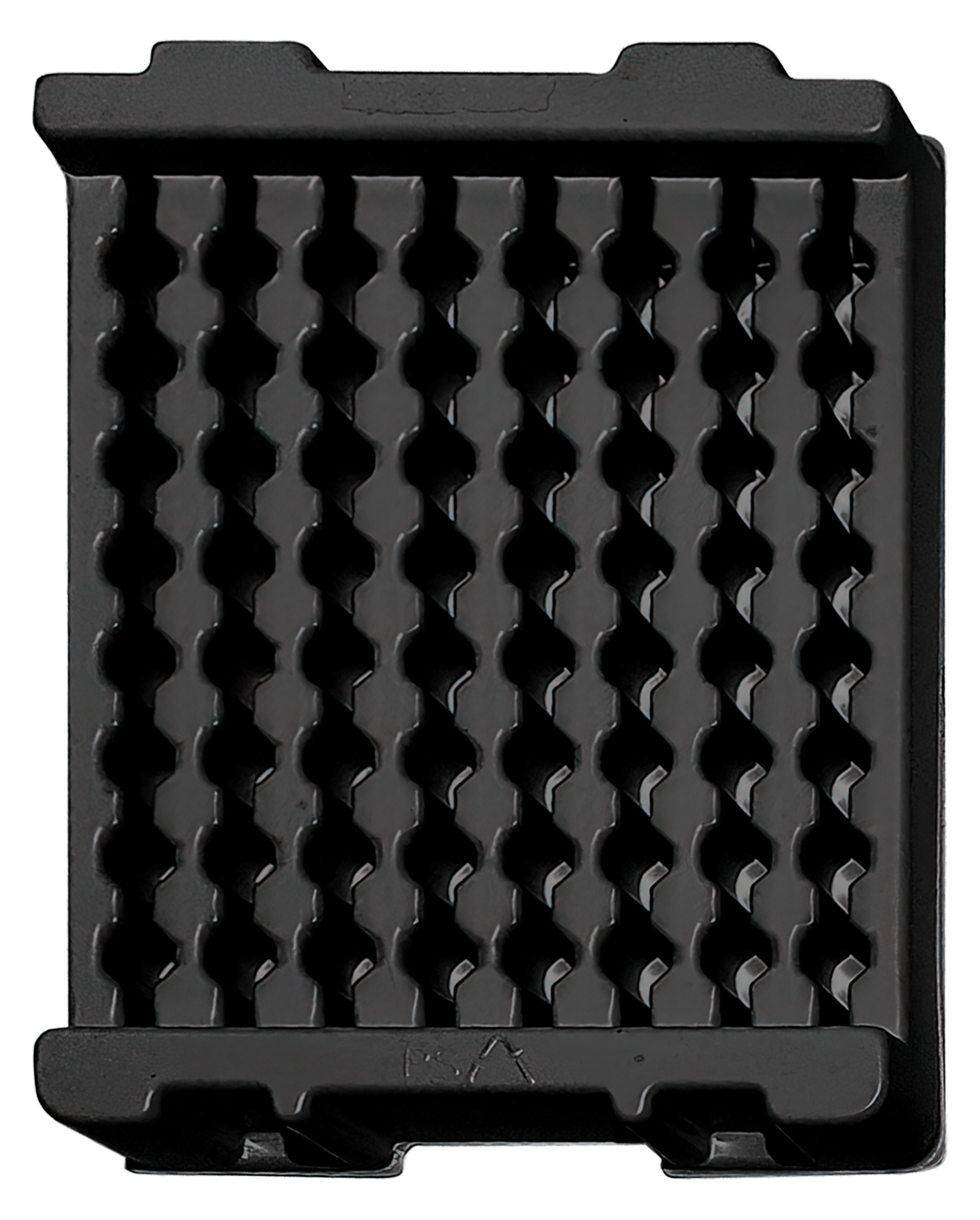ESD-Tiefzieheinlage schwarz, 64 Nester rund, PS