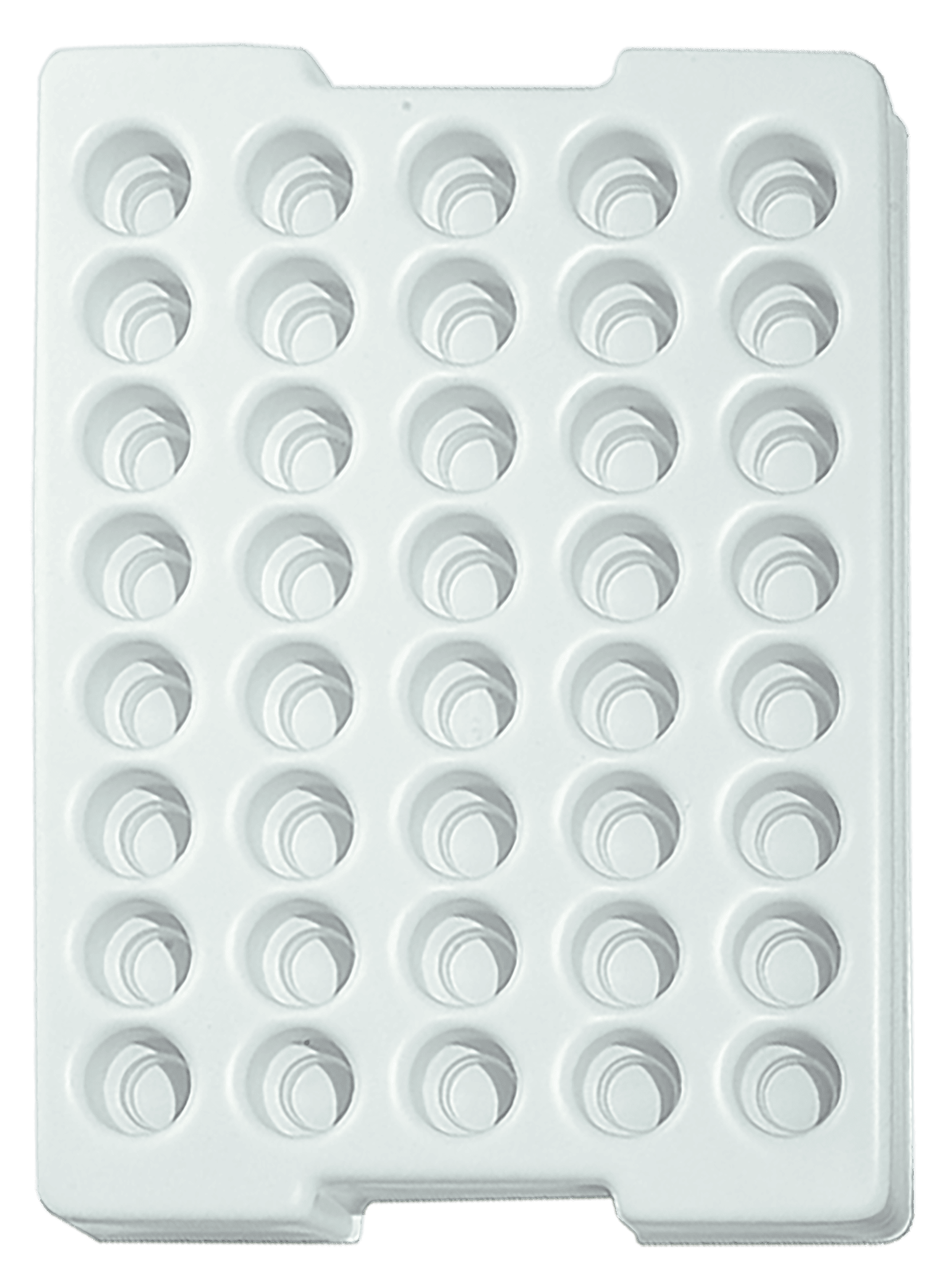 Tiefzieheinlage weiß, 40 Nester rund, PS 