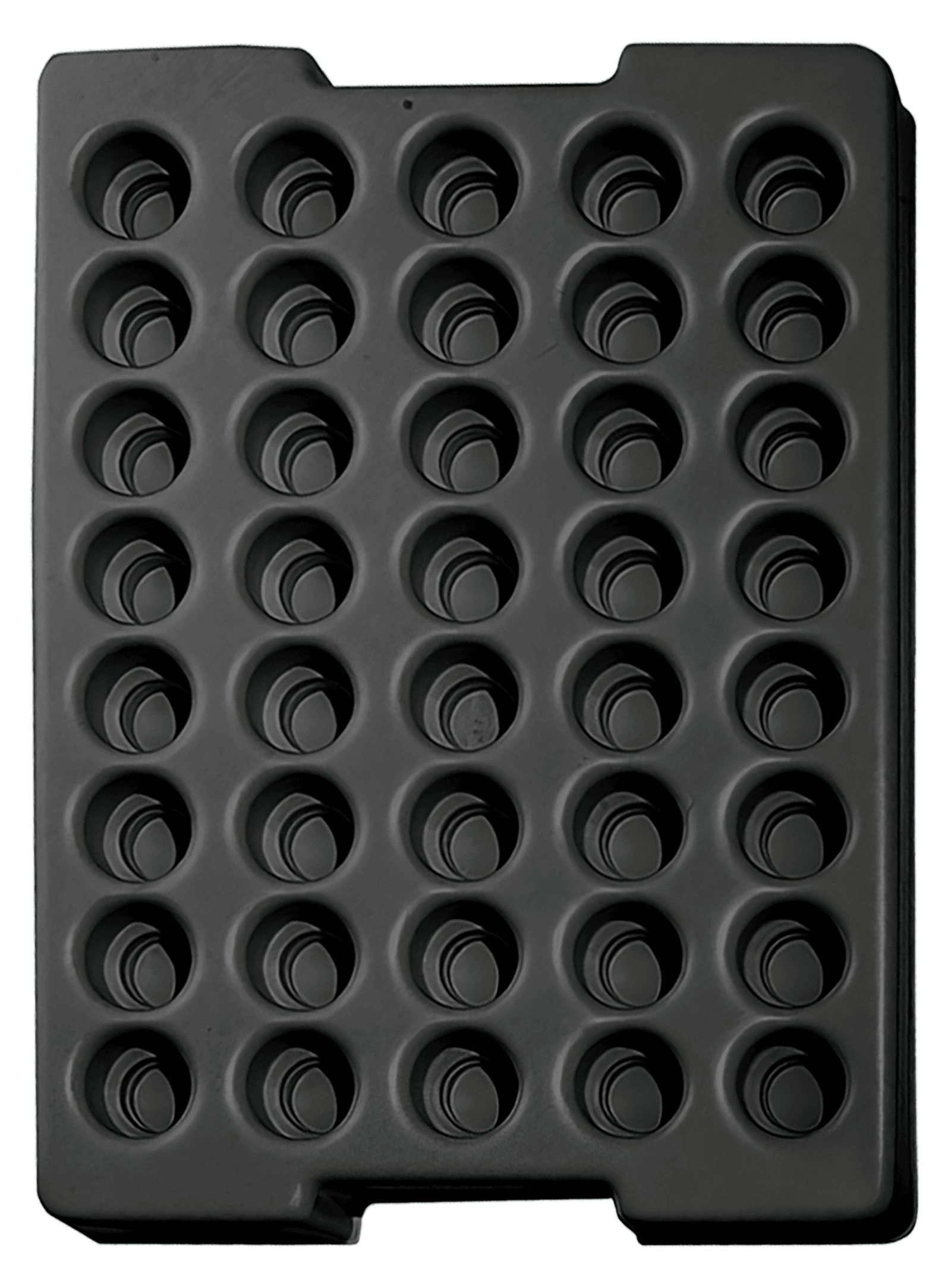 ESD-Tiefzieheinlage schwarz, 40 Nester rund, PS