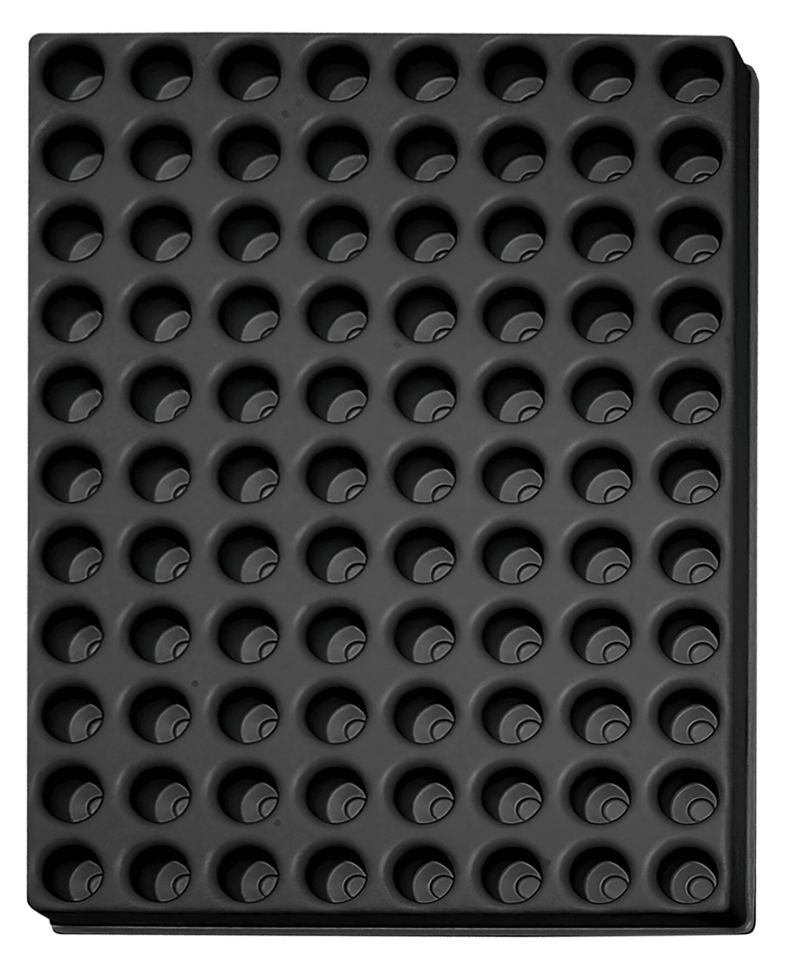ESD-Tiefzieheinlage schwarz, 88 Nester, runde Form, PS 