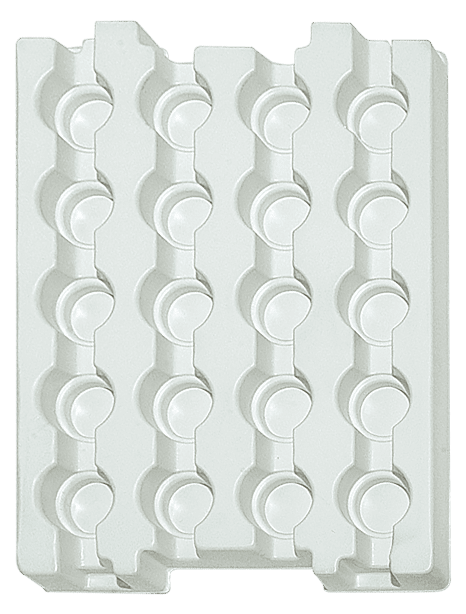 Tiefzieheinlage weiß, 20 Nester rund, PS 