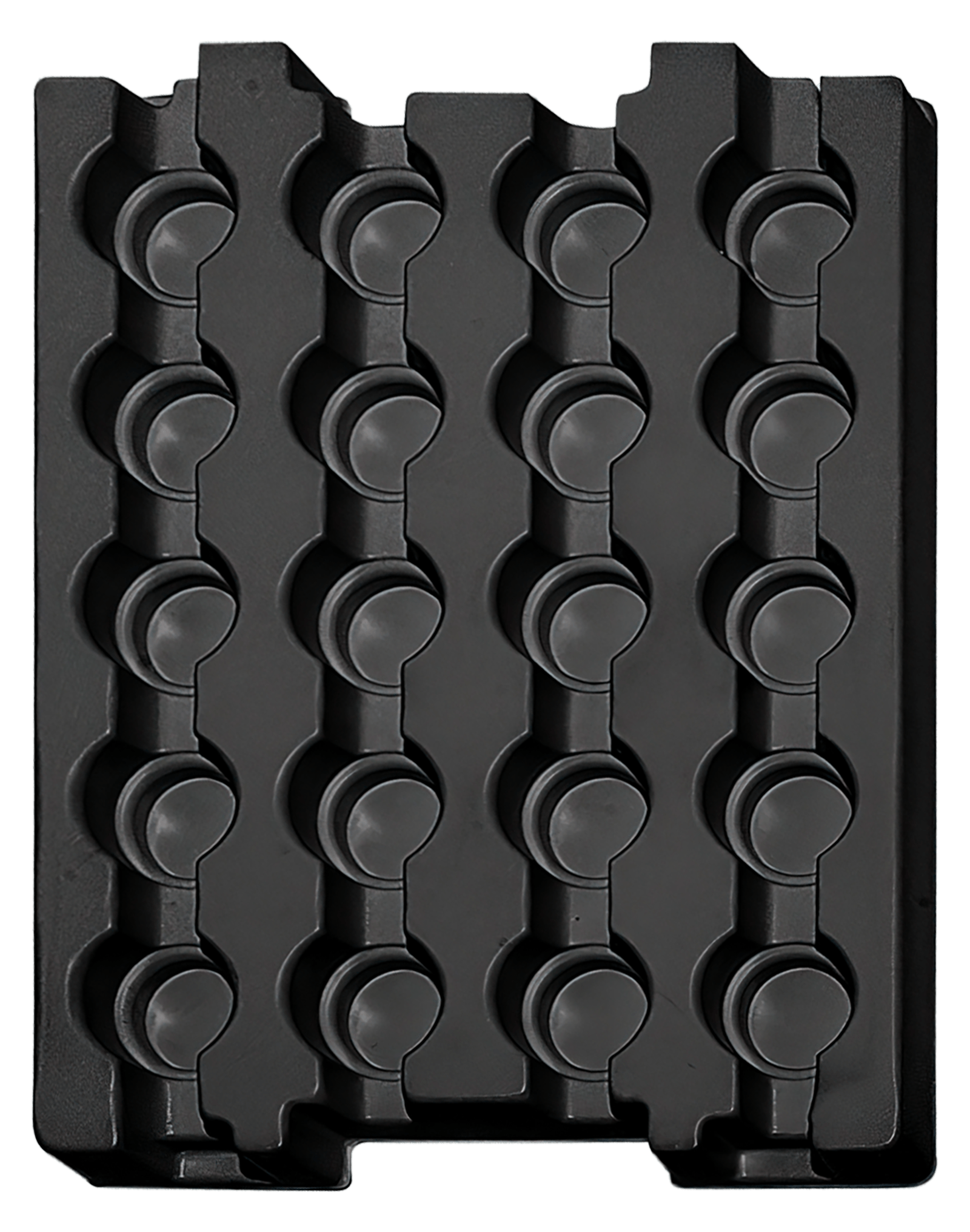 ESD-Tiefzieheinlage schwarz, 20 Nester rund, PS 