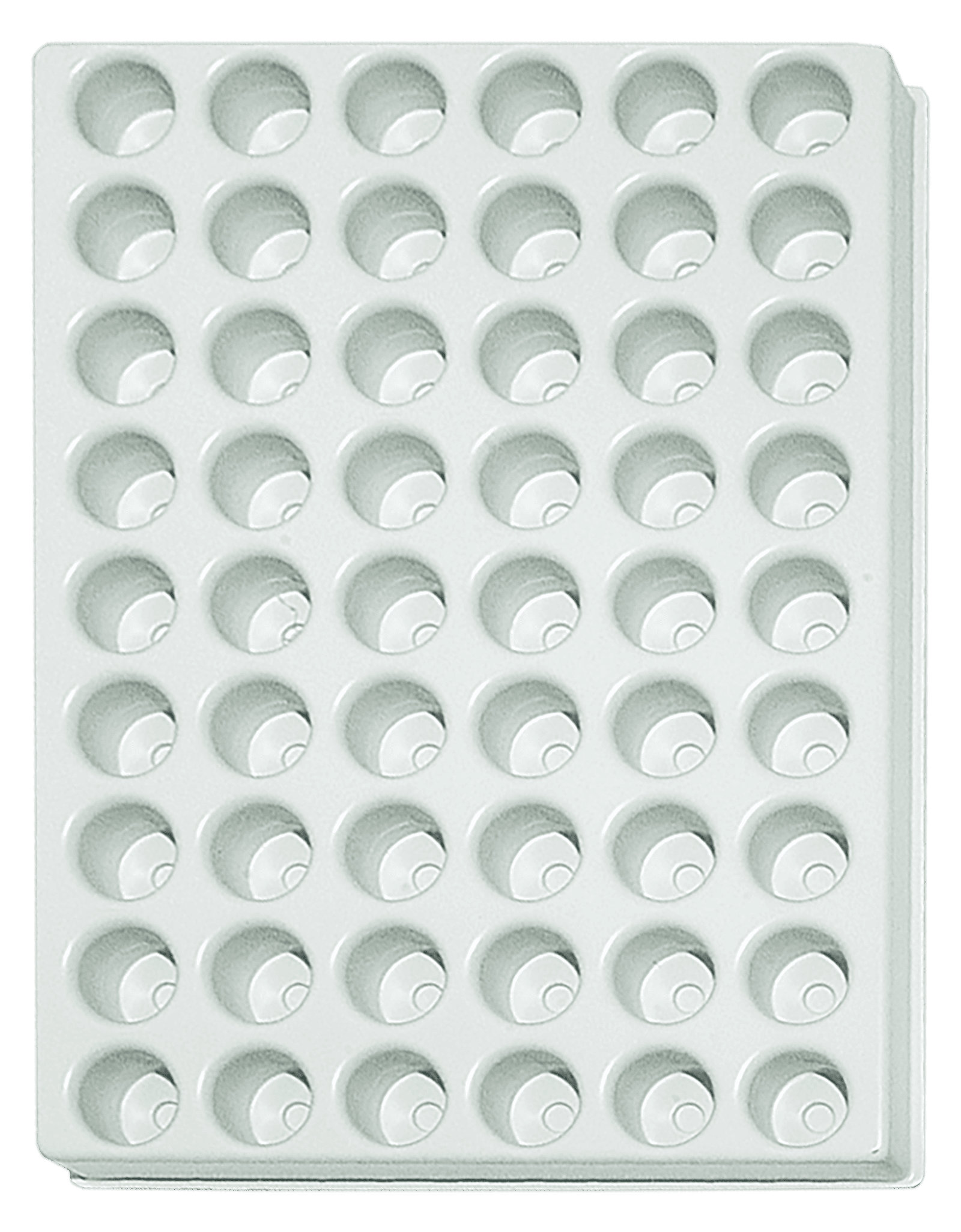 Tiefzieheinlage weiß, 54 Nester rund, PS 