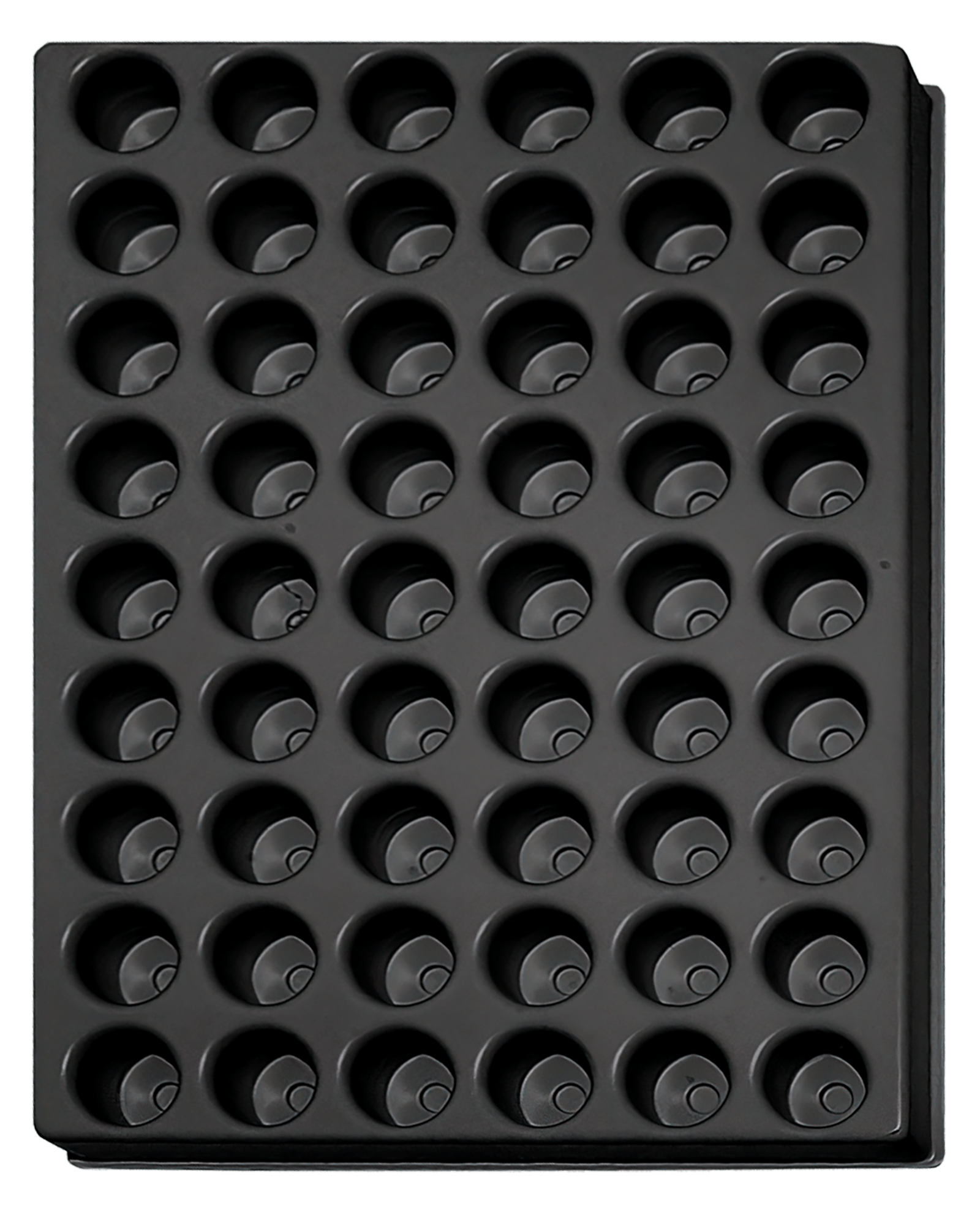 ESD-Tiefzieheinlage schwarz, 54 Nester rund, PS