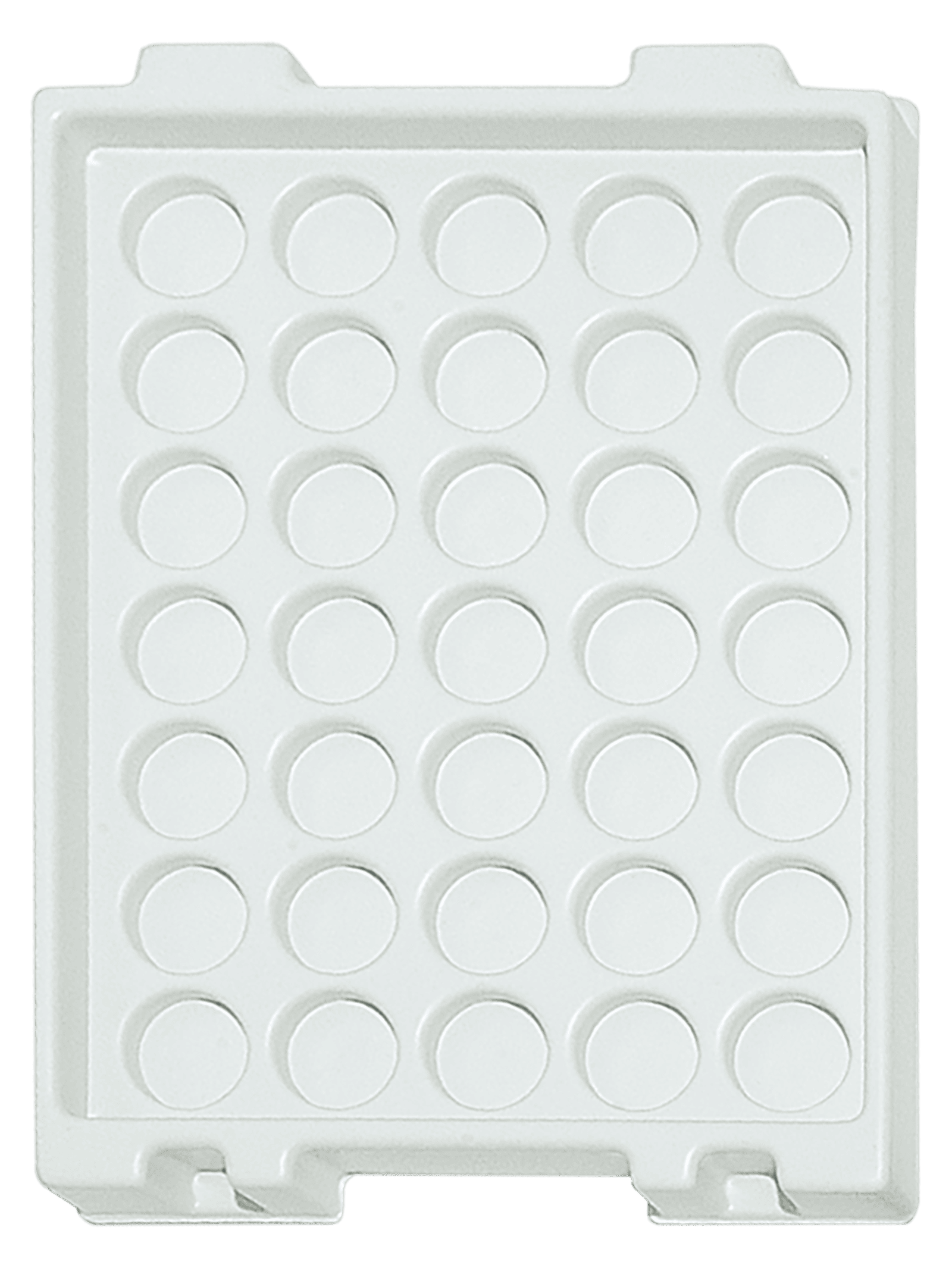 Tiefzieheinlage weiß, 35 Nester, runde Form, PS