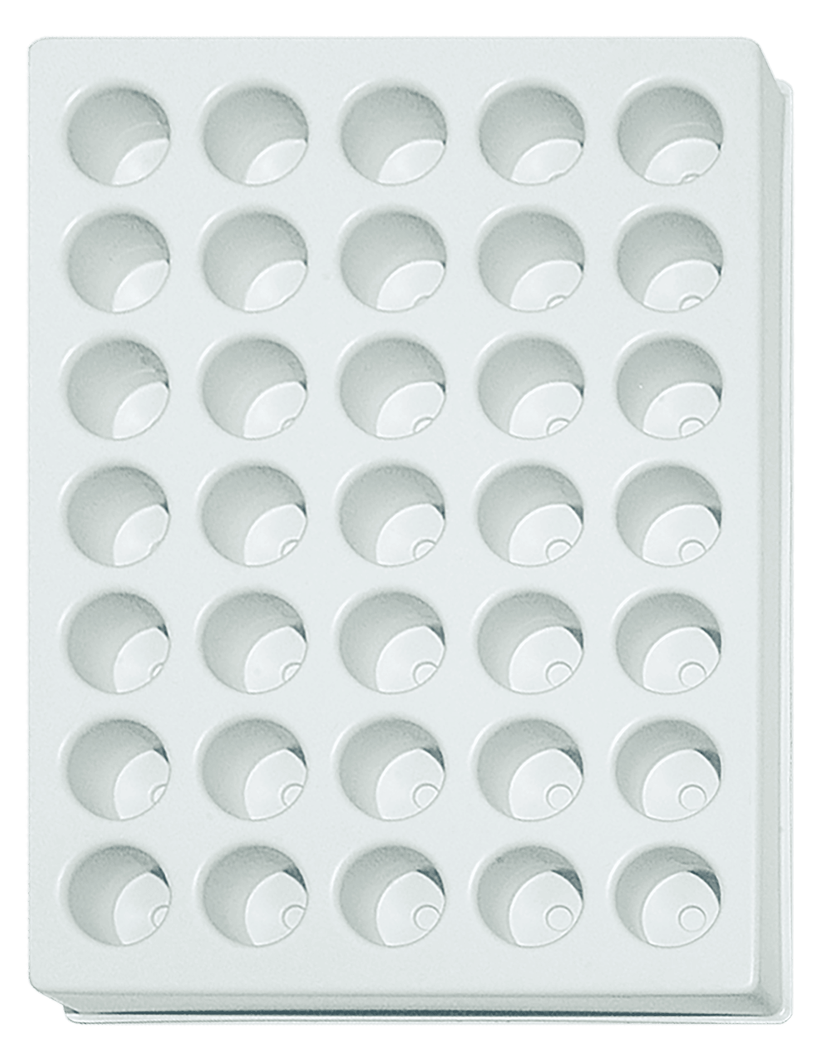 Tiefzieheinlage weiß, 35 runde Nester, PS 