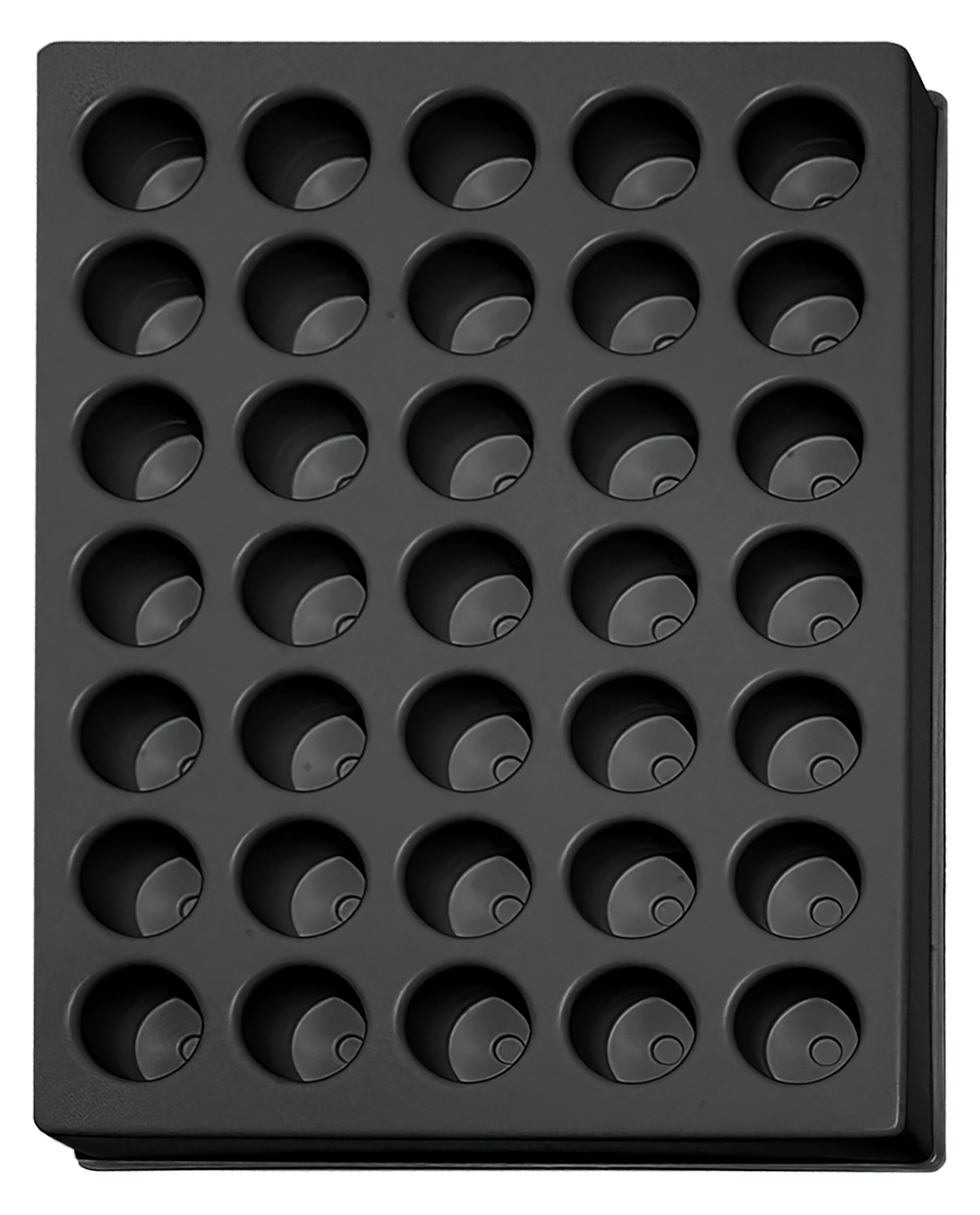 ESD-Tiefzieheinlage schwarz, 35 runde Nester, PS 