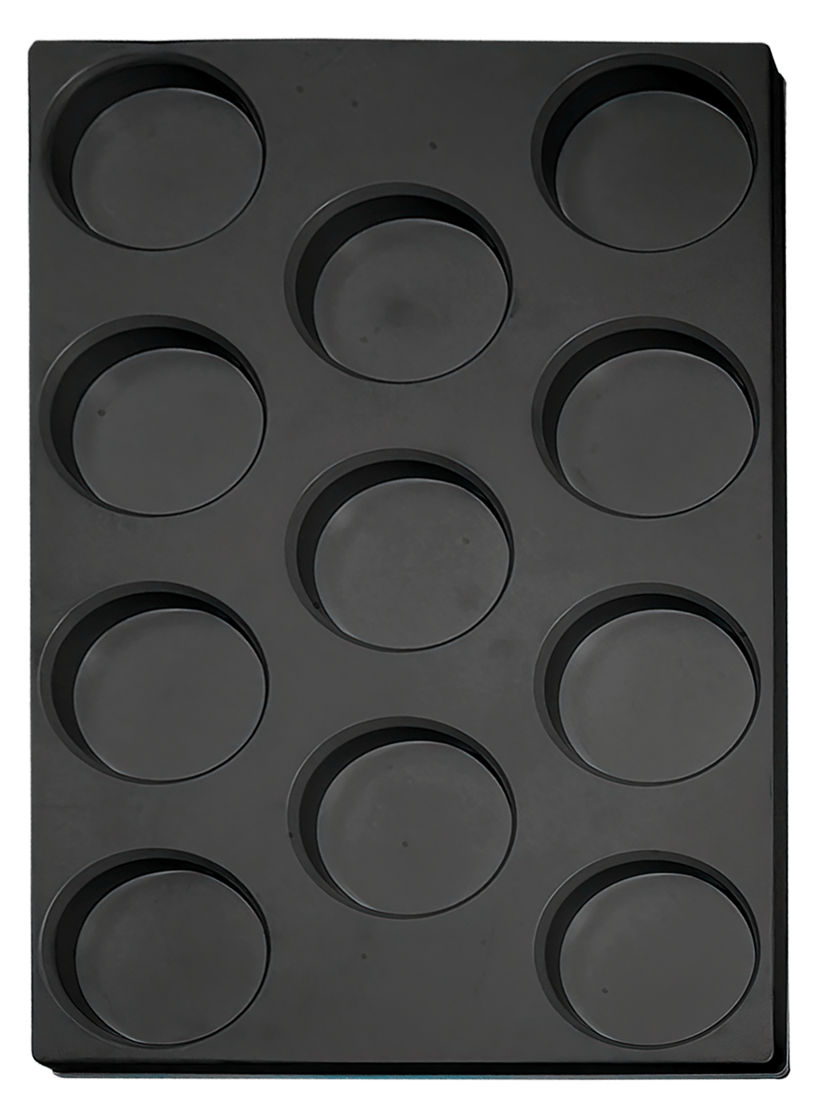 ESD-Tiefzieheinlage schwarz, 11 Nester rund, PS