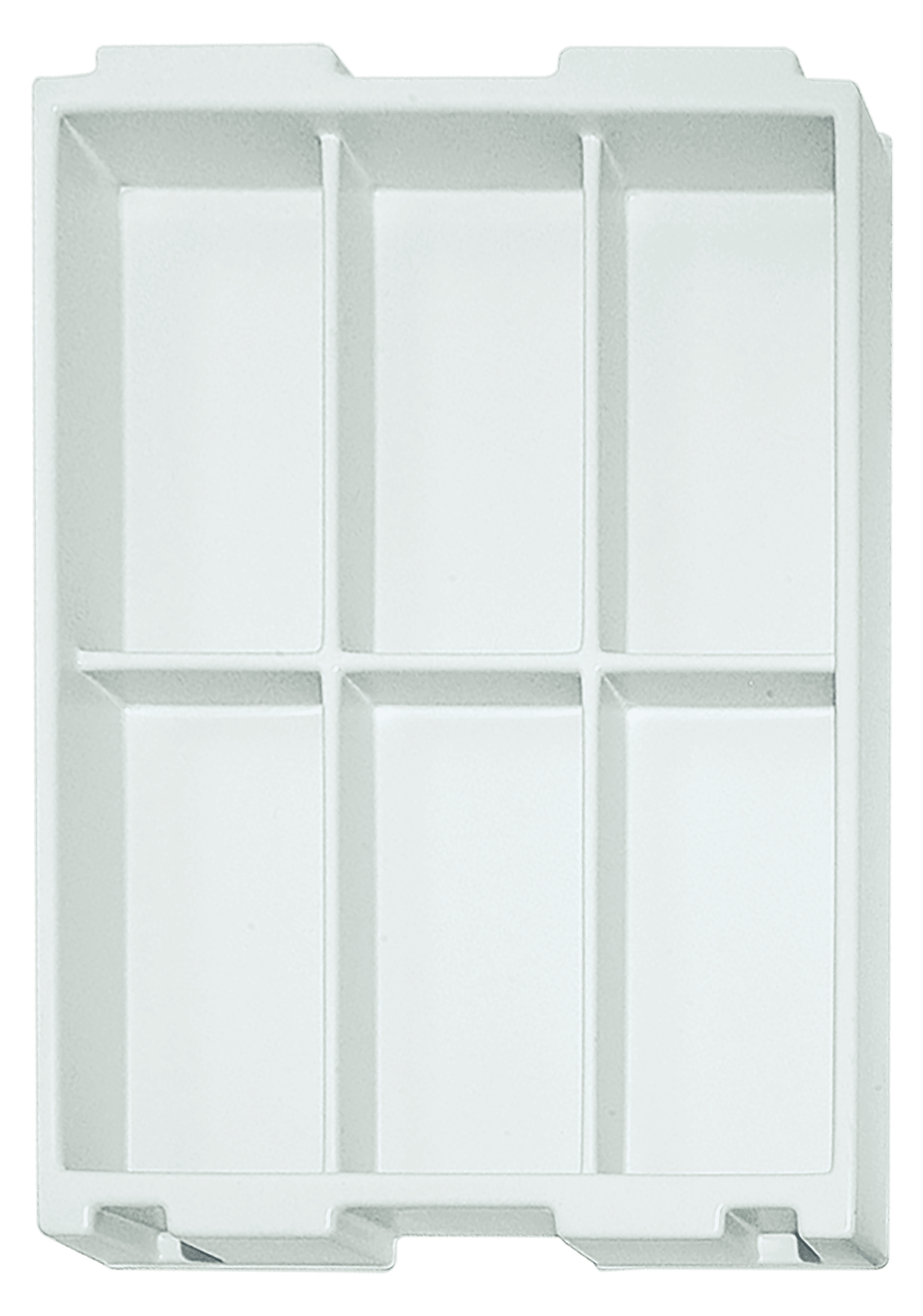 Tiefzieheinlage weiß, 6 Nester rechteckig, PS 