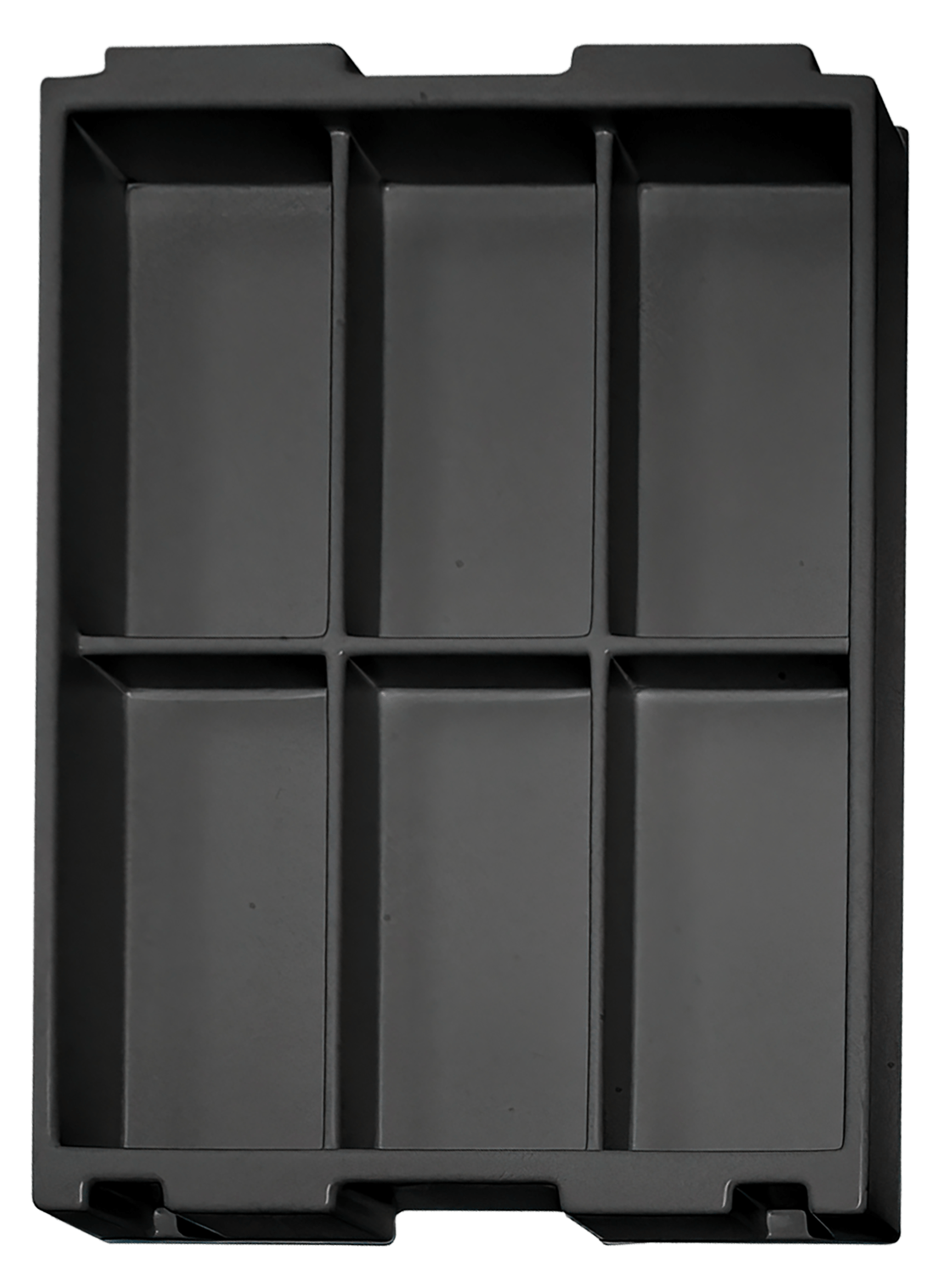 ESD-Tiefzieheinlage schwarz, 6 Nester rechteckig, PS