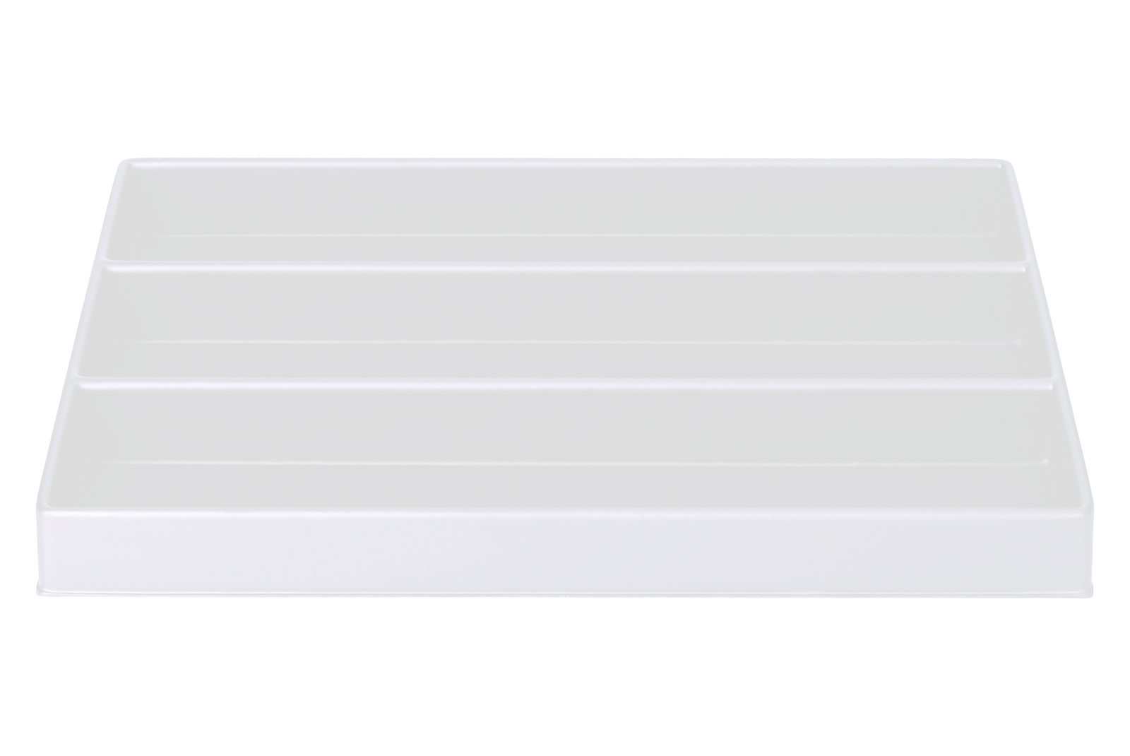 Tiefzieheinlage weiß, 3 Nester senkrecht, PS_Frontalansicht