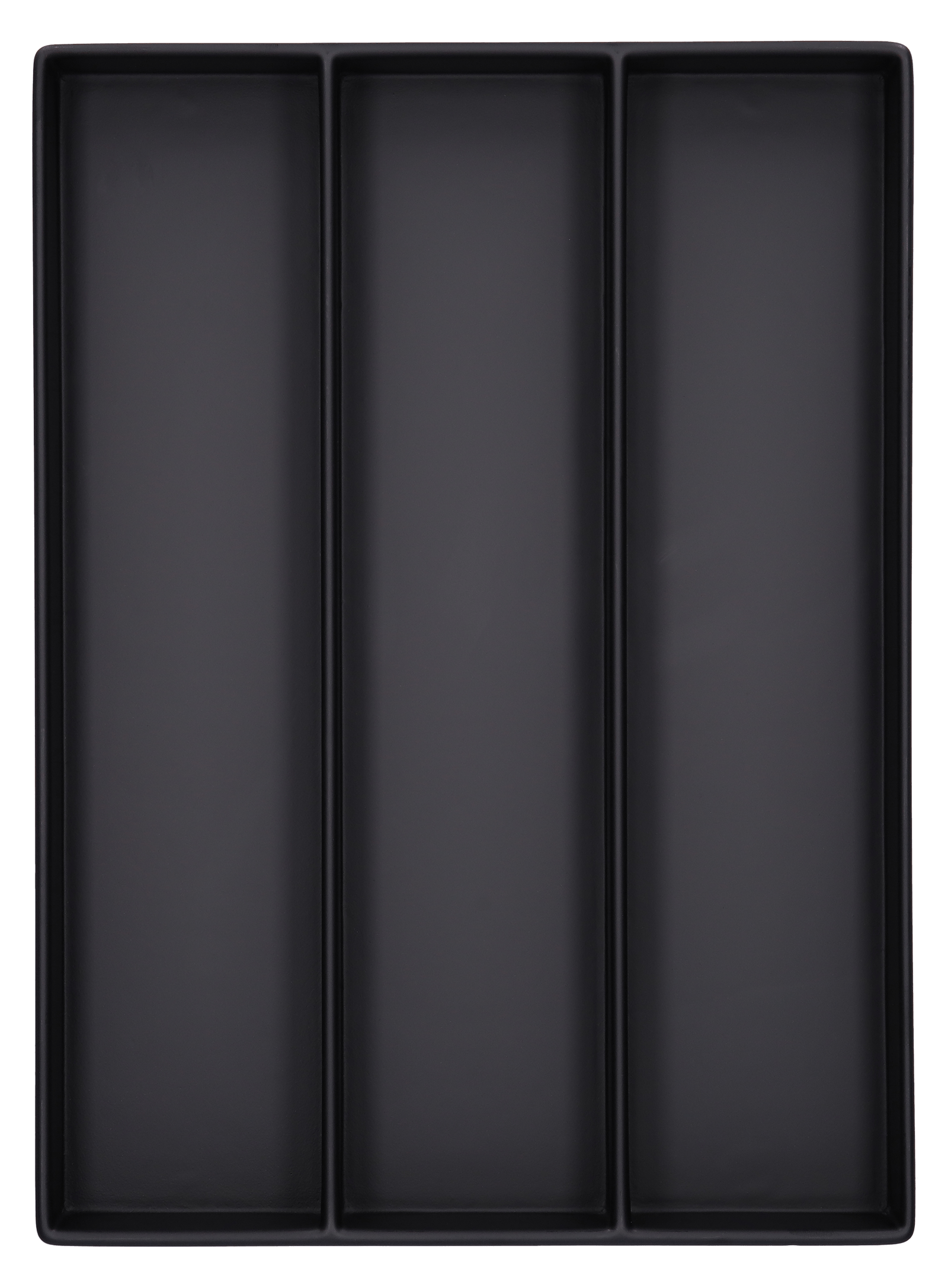 ESD-Tiefzieheinlage schwarz, 3 Nester senkrecht, PS_Frontalansicht