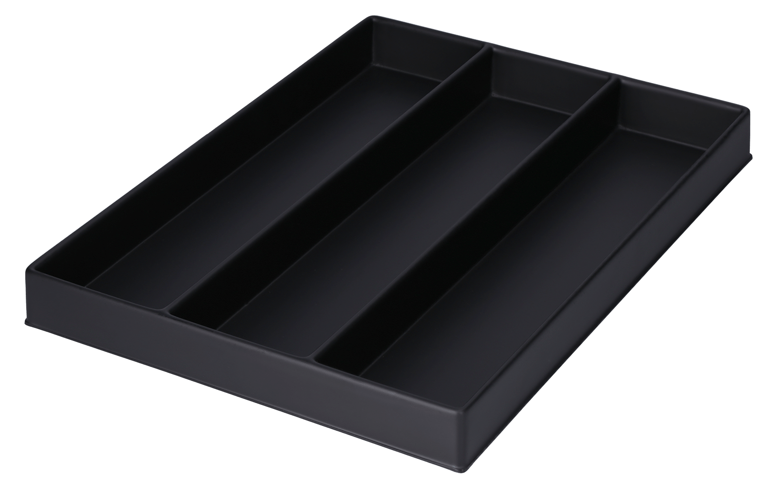 ESD-Tiefzieheinlage schwarz, 3 Nester senkrecht, PS_Frontalansicht
