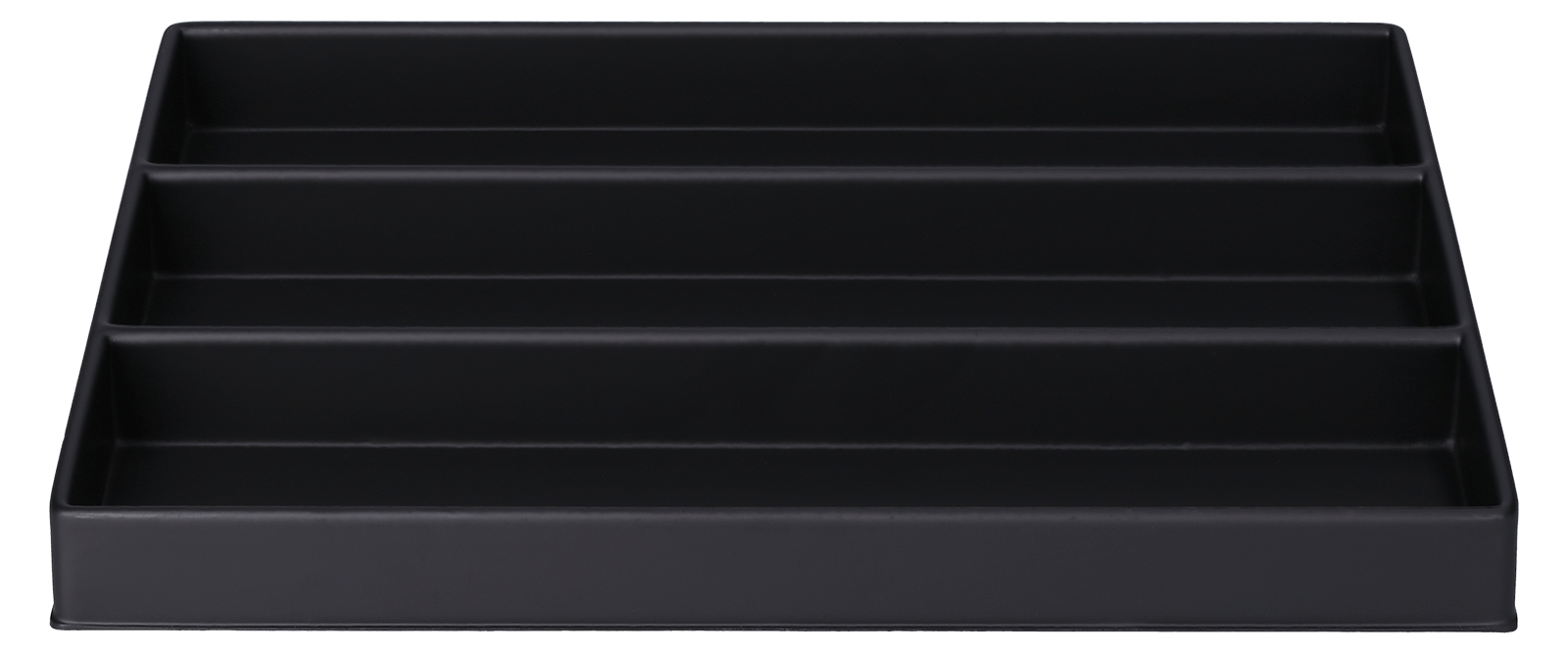 ESD-Tiefzieheinlage schwarz, 3 Nester senkrecht, PS_Frontalansicht