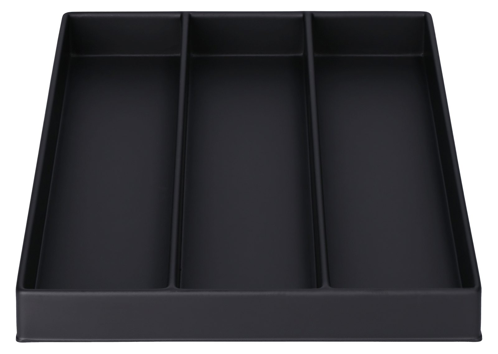 ESD-Tiefzieheinlage schwarz, 3 Nester senkrecht, PS_Frontalansicht