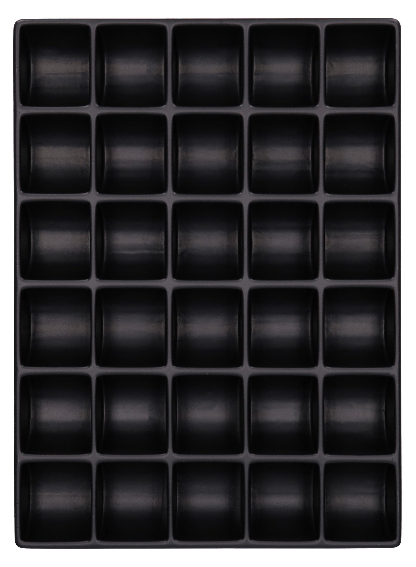 ESD-Tiefzieheinlage schwarz, 30 Nester rechteckig, PS_Frontalansicht