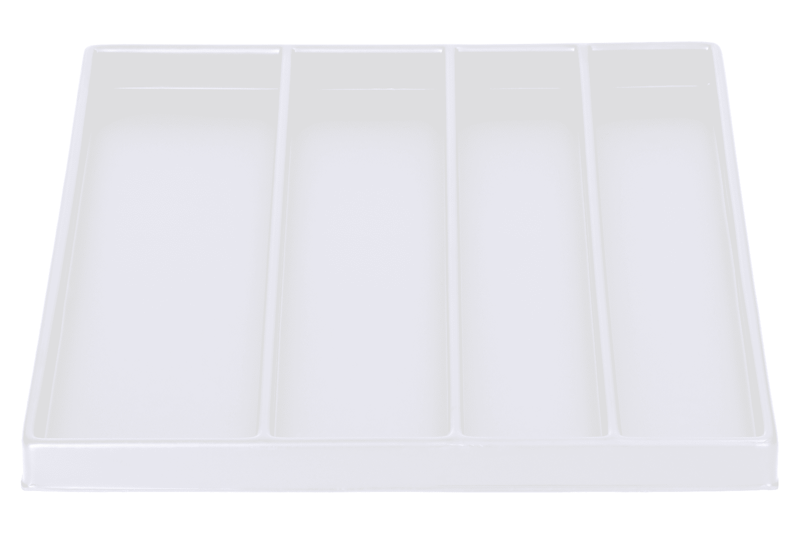 Tiefzieheinlage weiß, 4 Nester waagerecht, PS_Frontalansicht