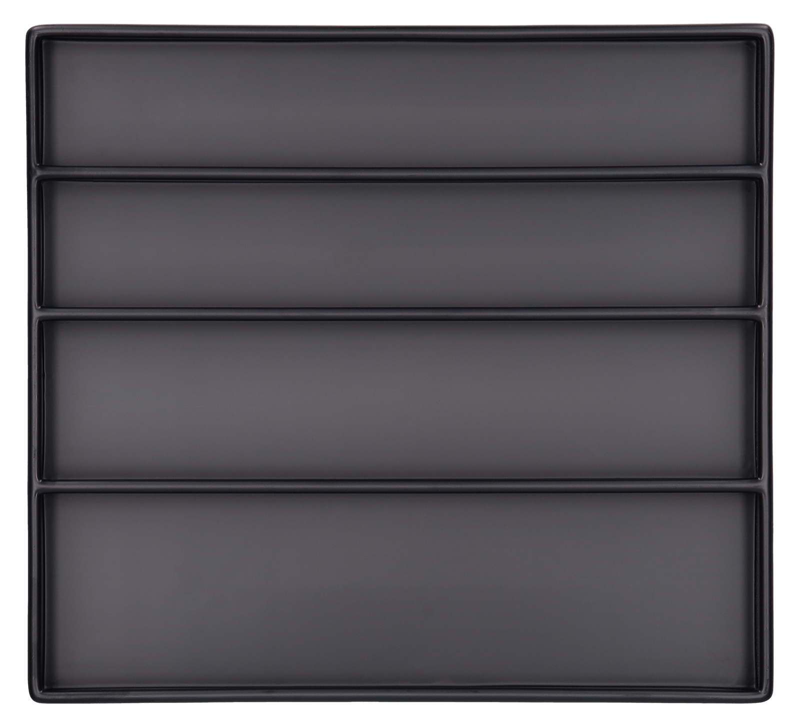 ESD-Tiefzieheinlage schwarz, 4 Nester waagerecht, PS_Frontalansicht