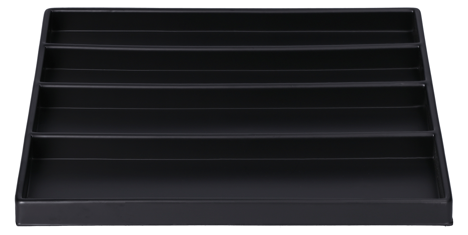 ESD-Tiefzieheinlage schwarz, 4 Nester waagerecht, PS_Frontalansicht