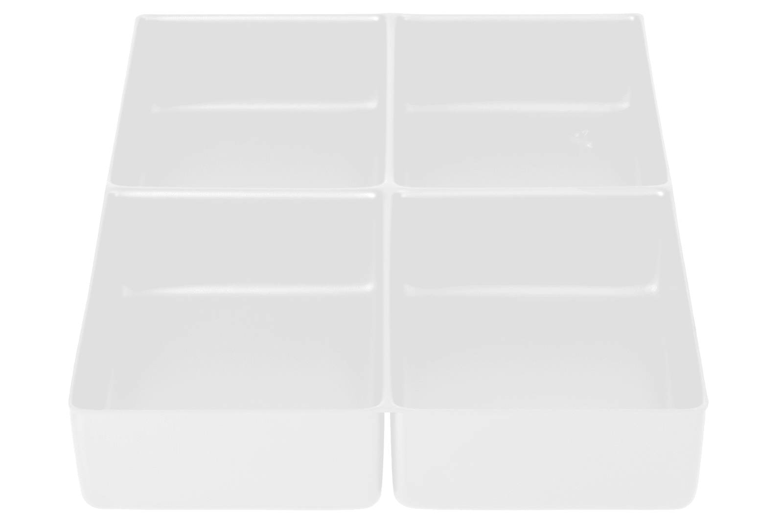 Tiefzieheinlage weiß, 4 Kavitäten rechteckig, PS 