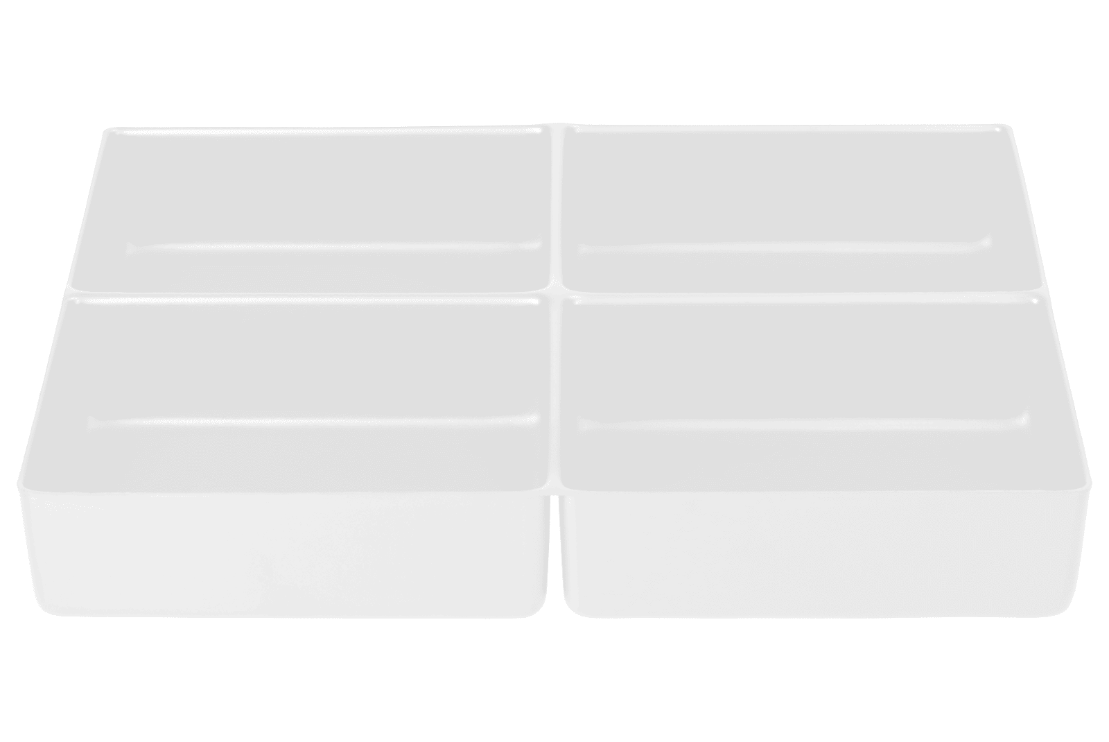 Tiefzieheinlage weiß, 4 Kavitäten rechteckig, PS 