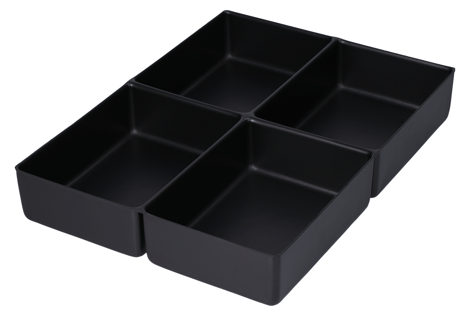 ESD-Tiefzieheinlage schwarz, 4 Kavitäten rechteckig, PS 