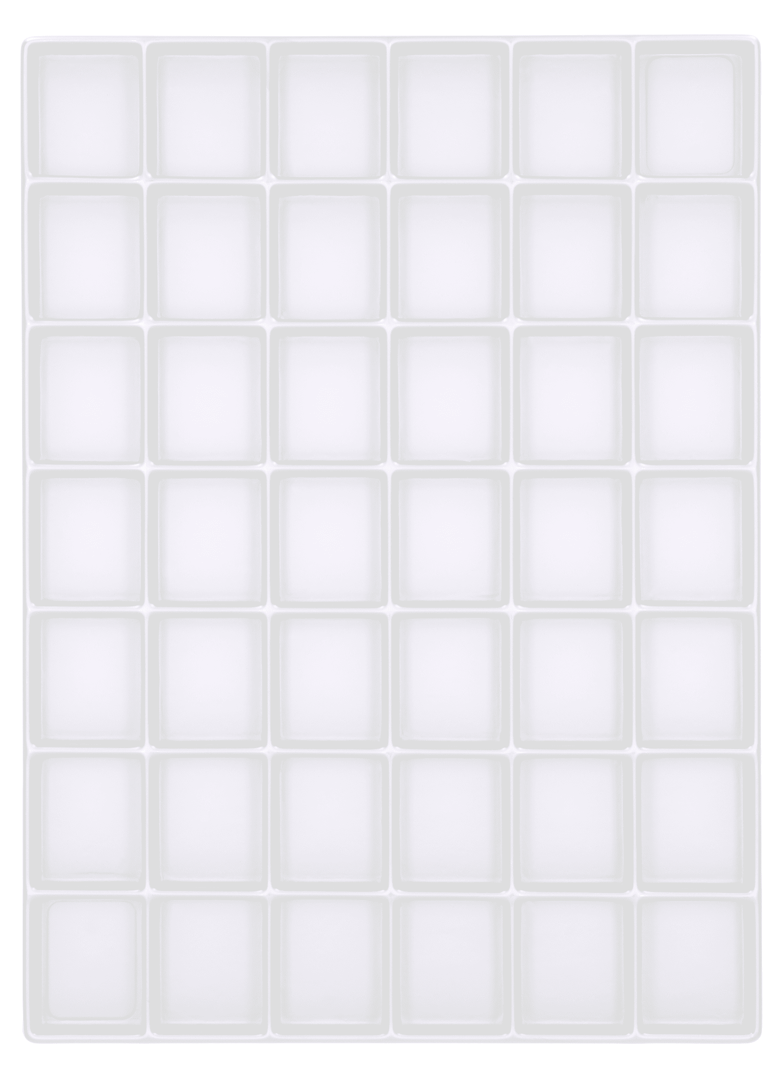 Tiefzieheinlage weiß, 42 Fächer rechteckig, PS_Frontalansicht