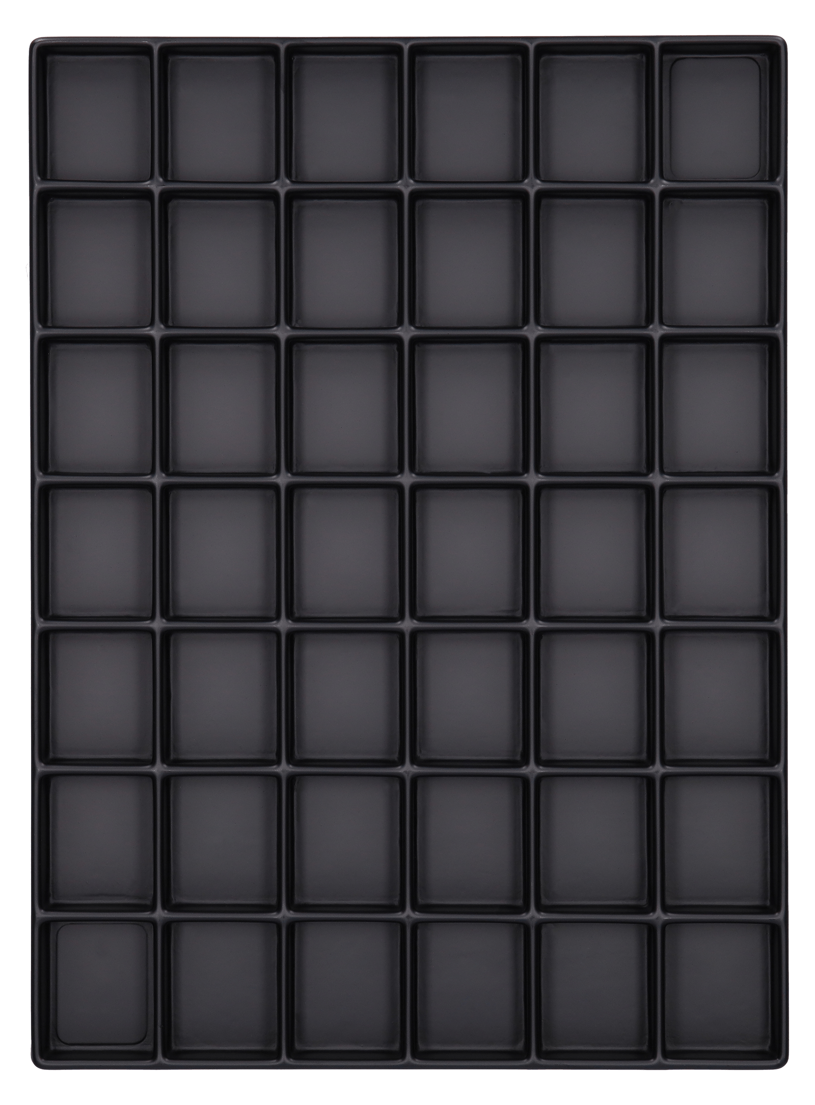 ESD-Tiefzieheinlage schwarz, 42 Fächer rechteckig, PS 