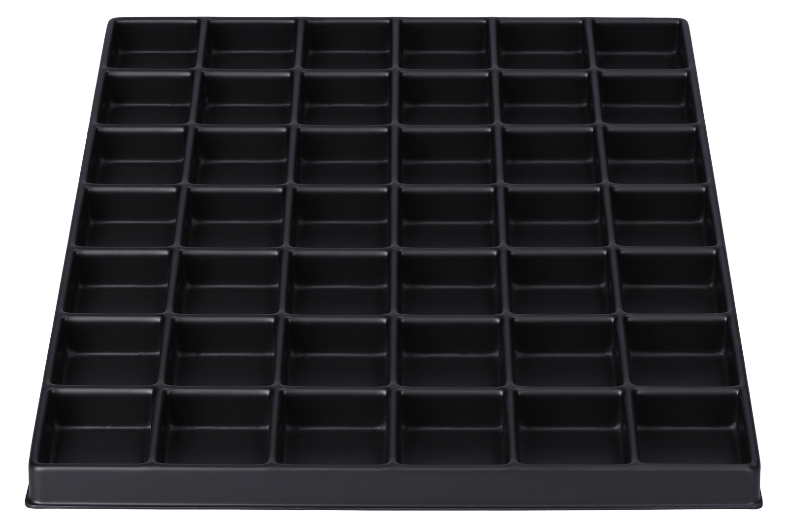 ESD-Tiefzieheinlage schwarz, 42 Fächer rechteckig, PS 