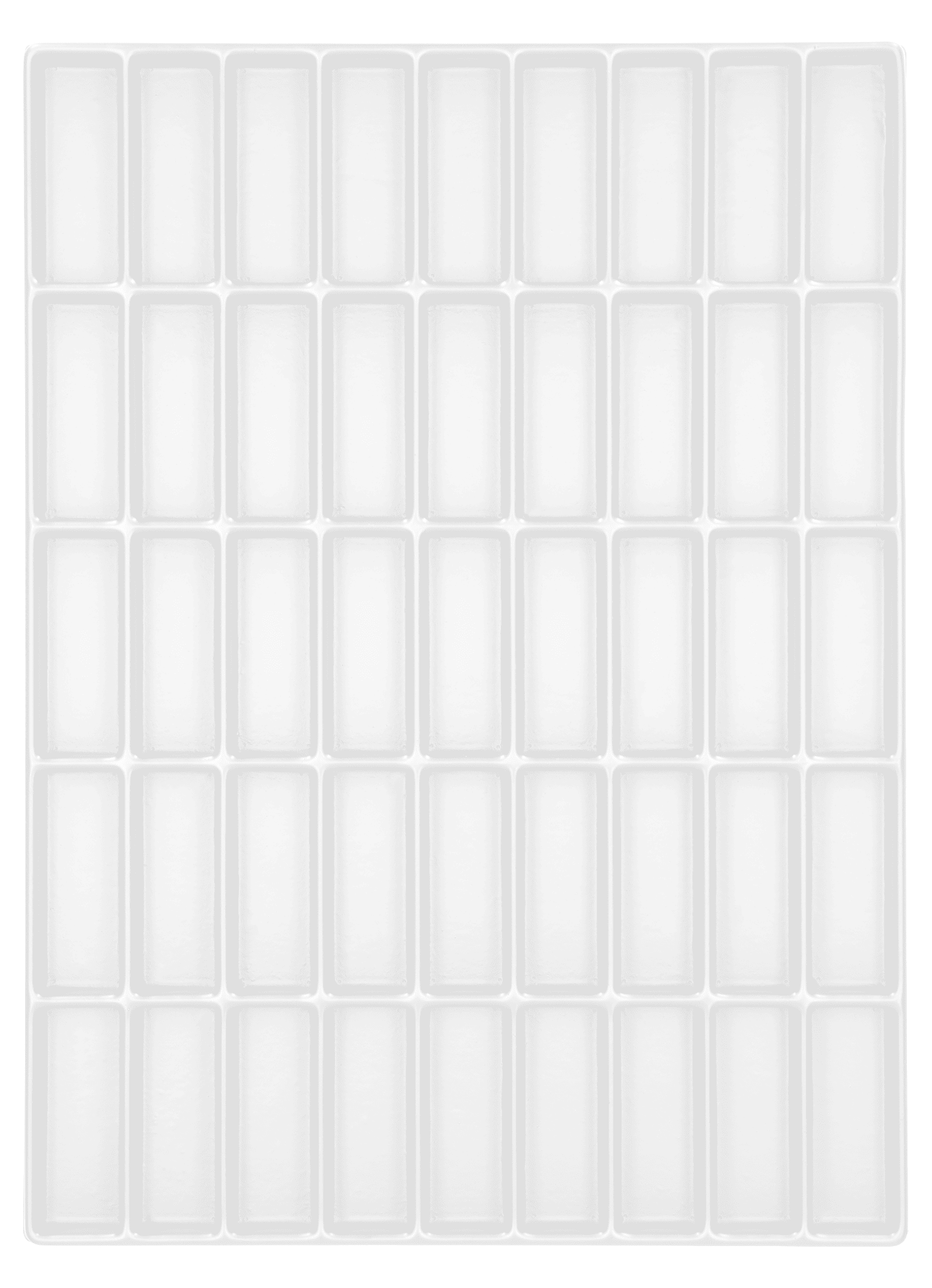 Tiefzieheinlage weiß, 45 Nester rechteckig, PS 