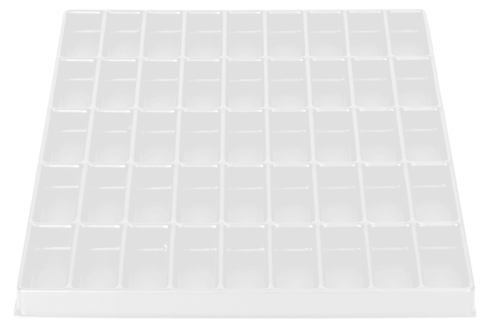 Tiefzieheinlage weiß, 45 Nester rechteckig, PS 