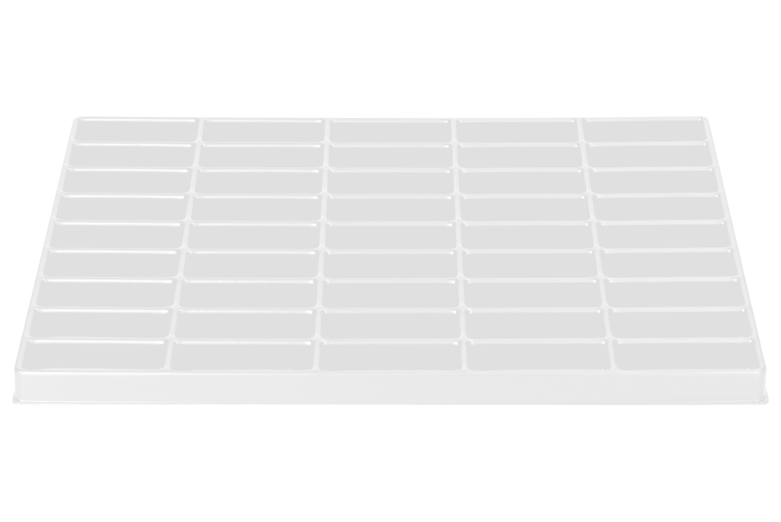 Tiefzieheinlage weiß, 45 Nester rechteckig, PS 