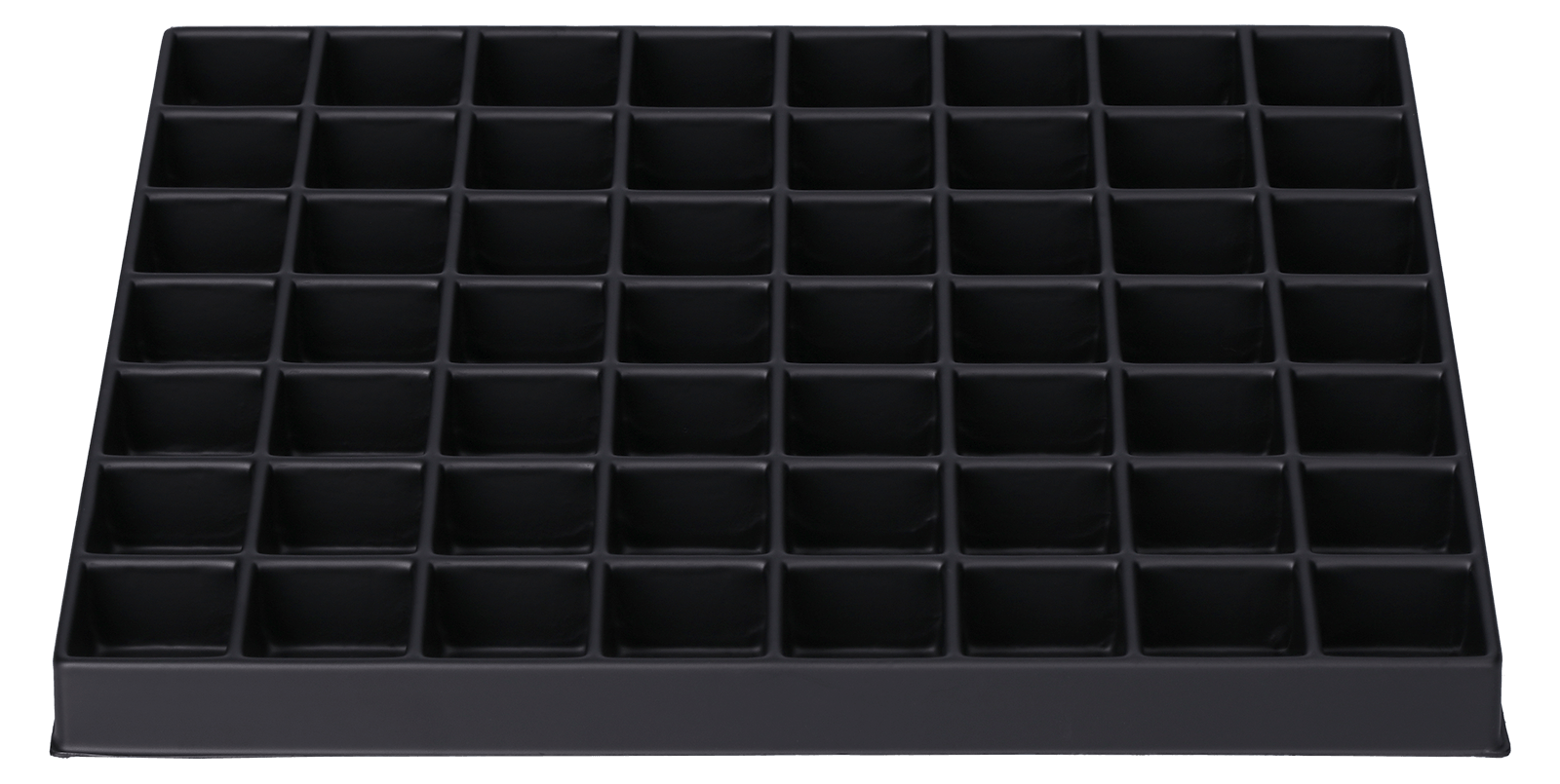ESD-Tiefzieheinlage schwarz, 56 Nester rechteckig, PS 