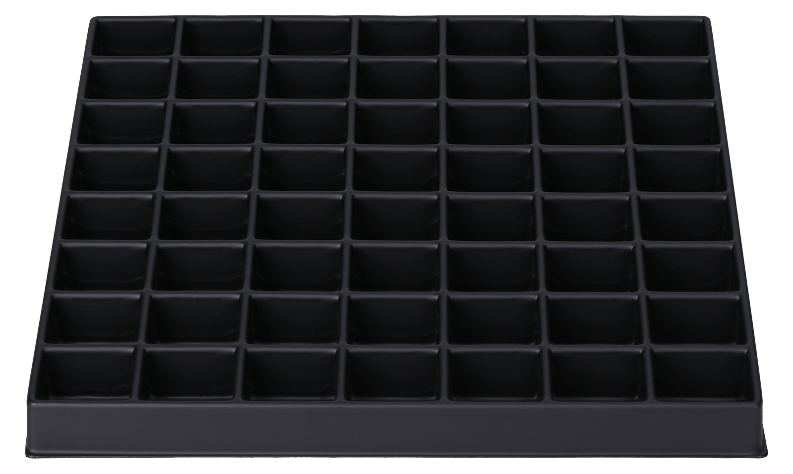 ESD-Tiefzieheinlage schwarz, 56 Nester rechteckig, PS 