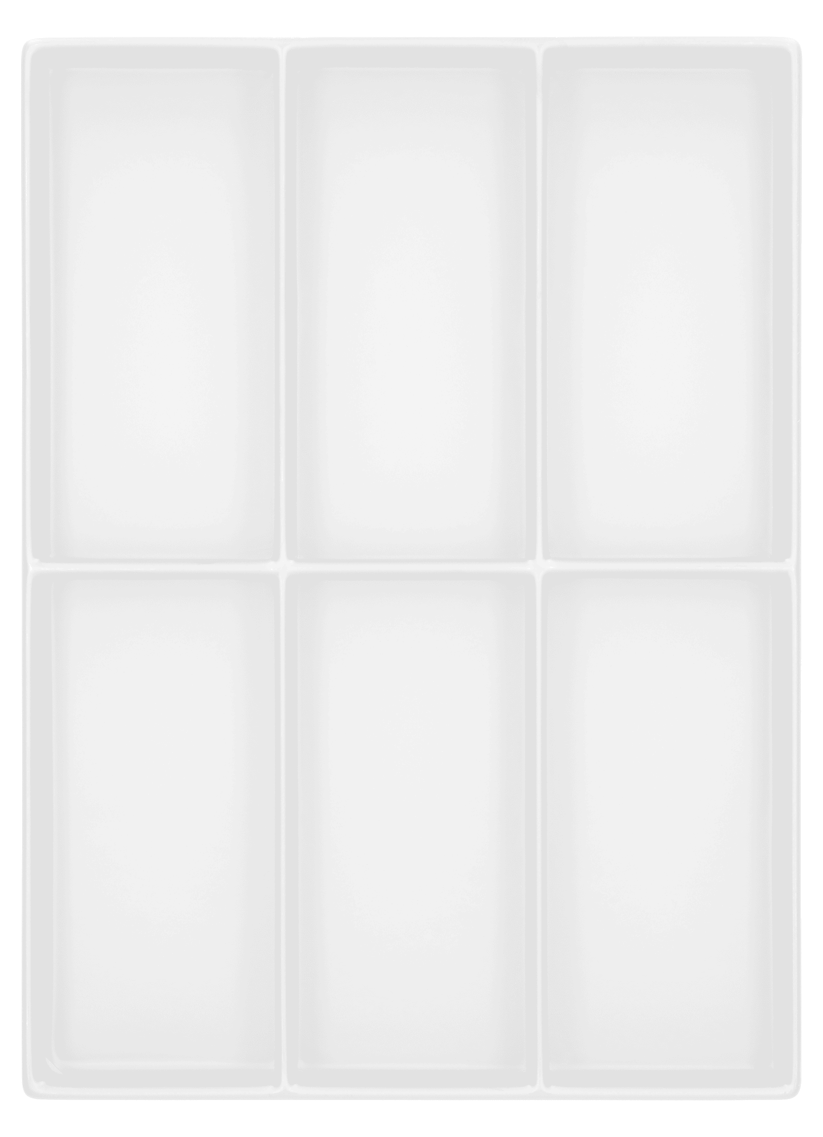 Tiefzieheinlage weiß, 6 Kavitäten rechteckig, PS 