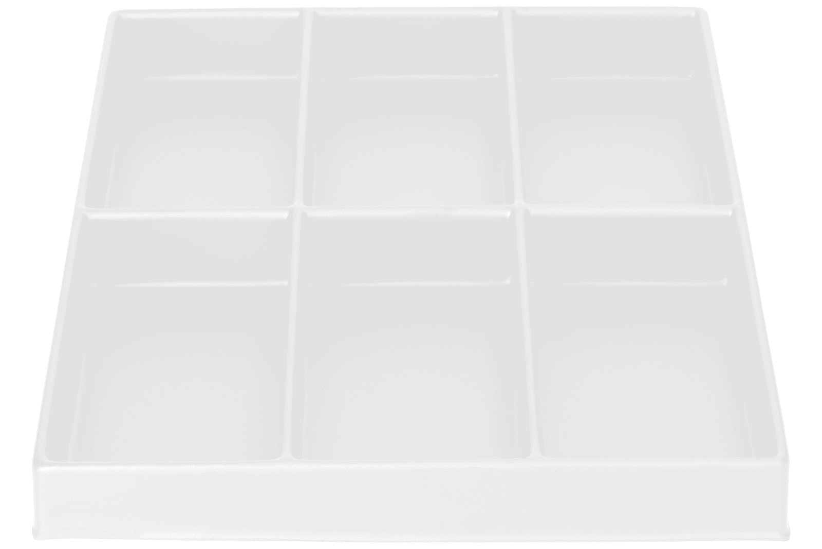 Tiefzieheinlage weiß, 6 Kavitäten rechteckig, PS 