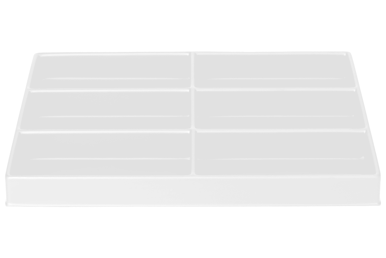 Tiefzieheinlage weiß, 6 Kavitäten rechteckig, PS 