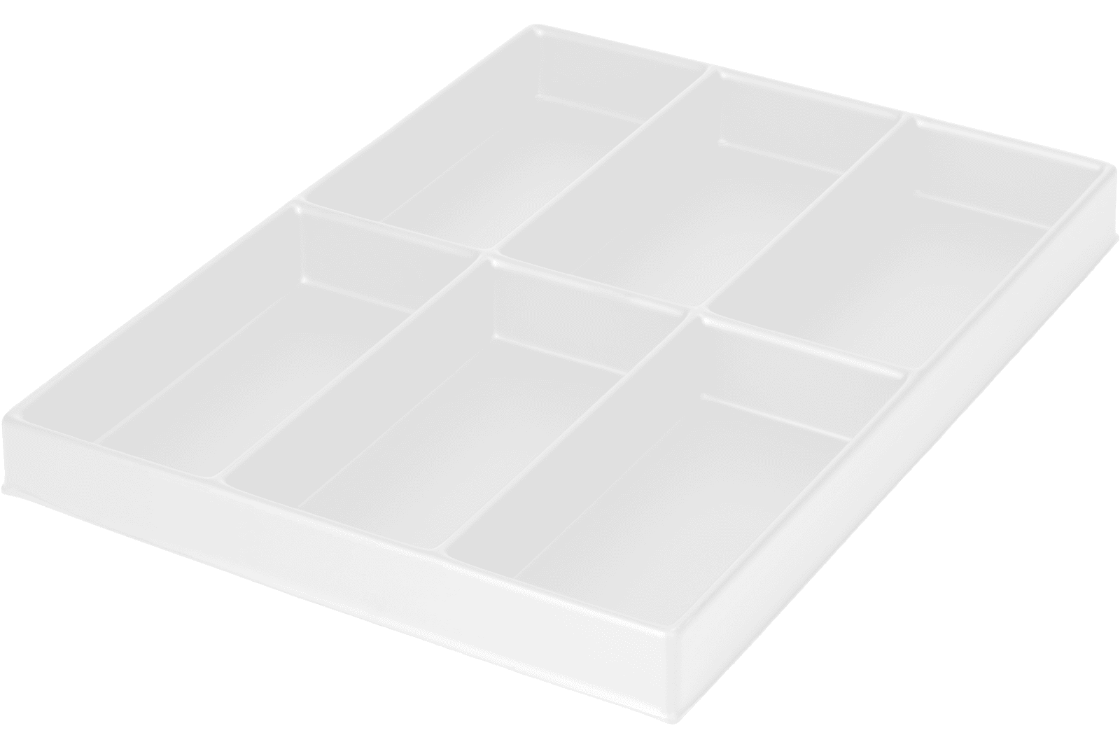 Tiefzieheinlage weiß, 6 Kavitäten rechteckig, PS 