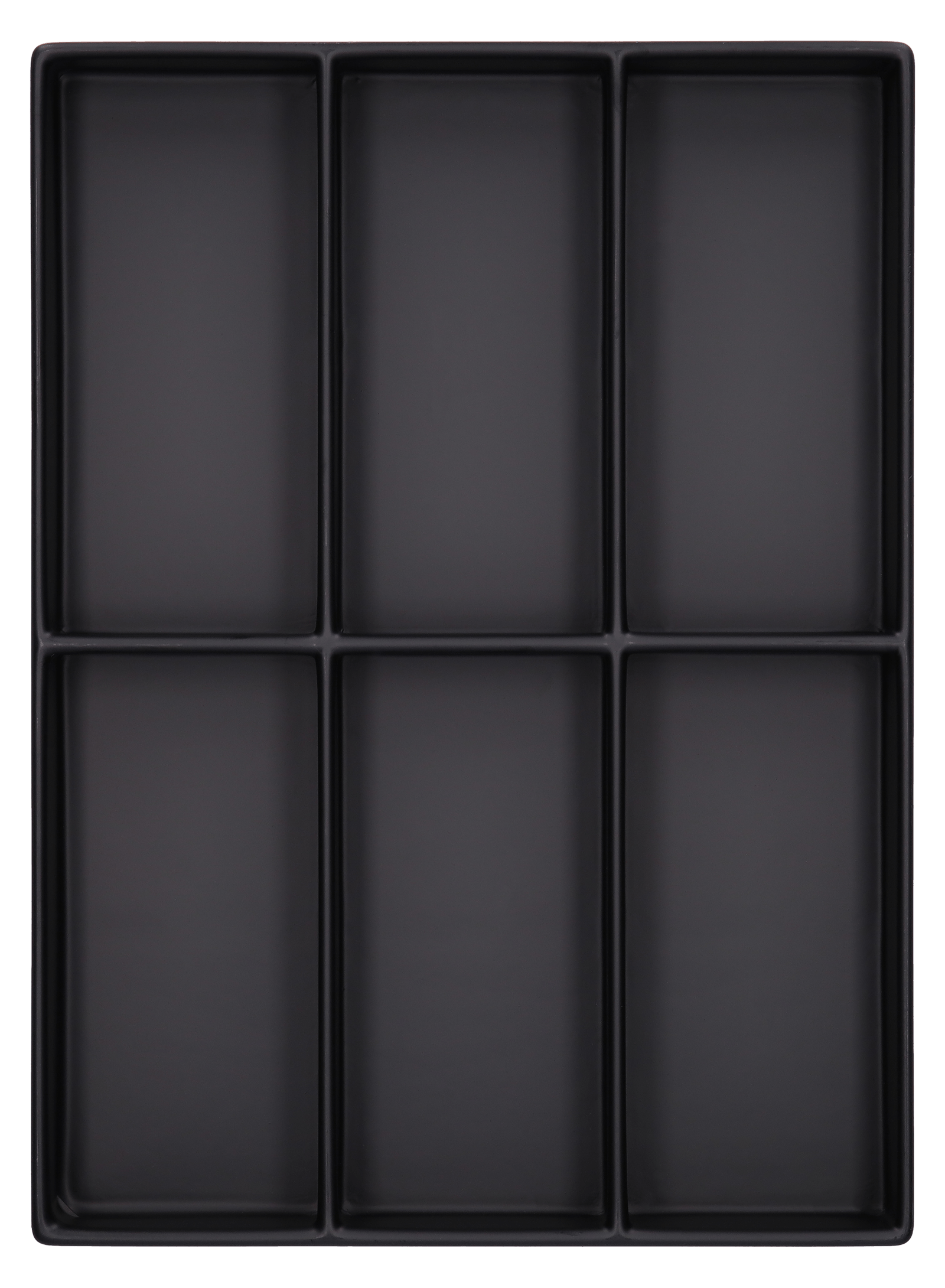 ESD-Tiefzieheinlage schwarz, 6 Kavitäten rechteckig, PS 