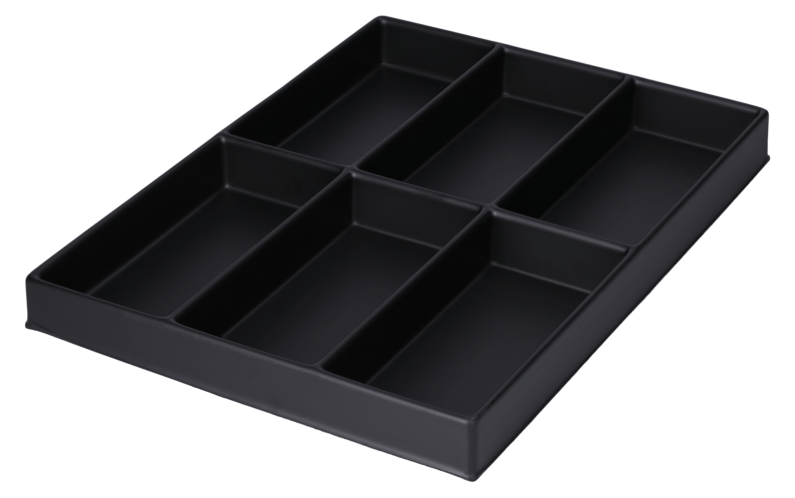 ESD-Tiefzieheinlage schwarz, 6 Kavitäten rechteckig, PS 