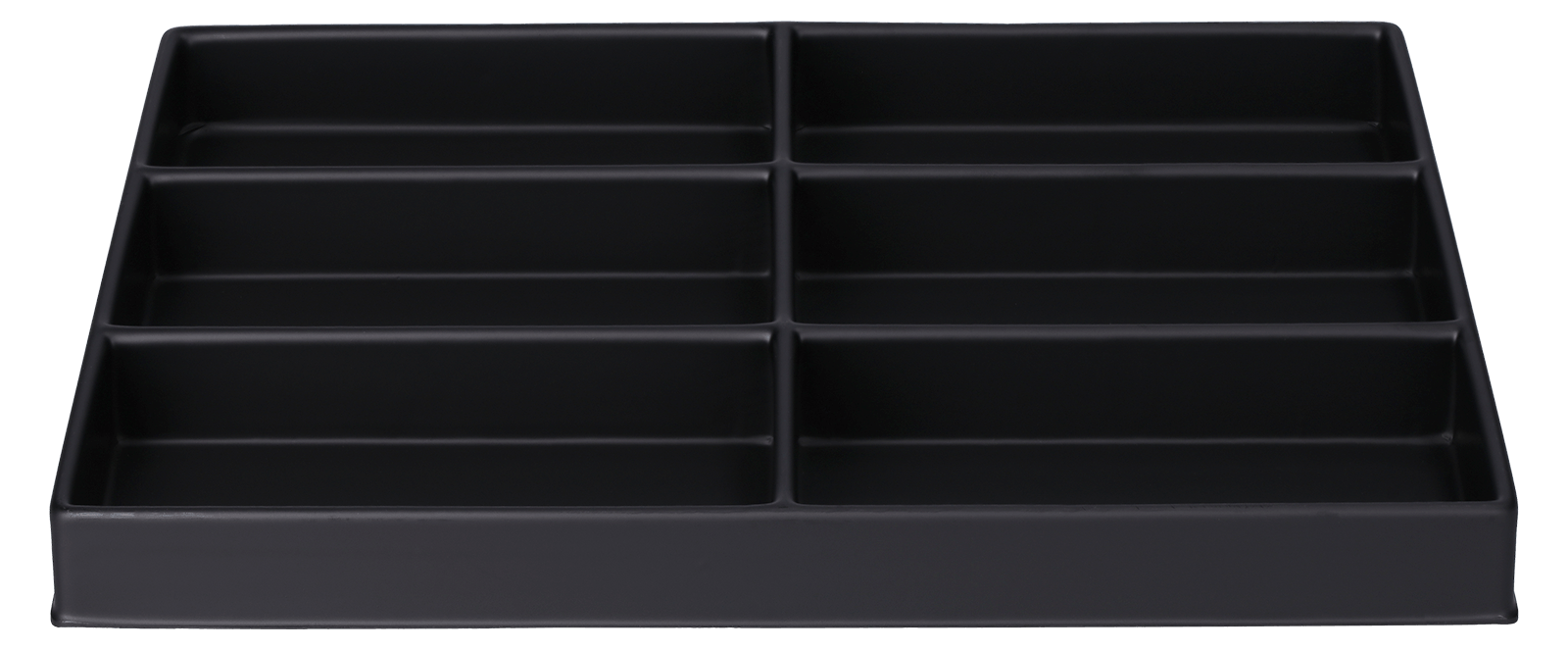 ESD-Tiefzieheinlage schwarz, 6 Kavitäten rechteckig, PS 