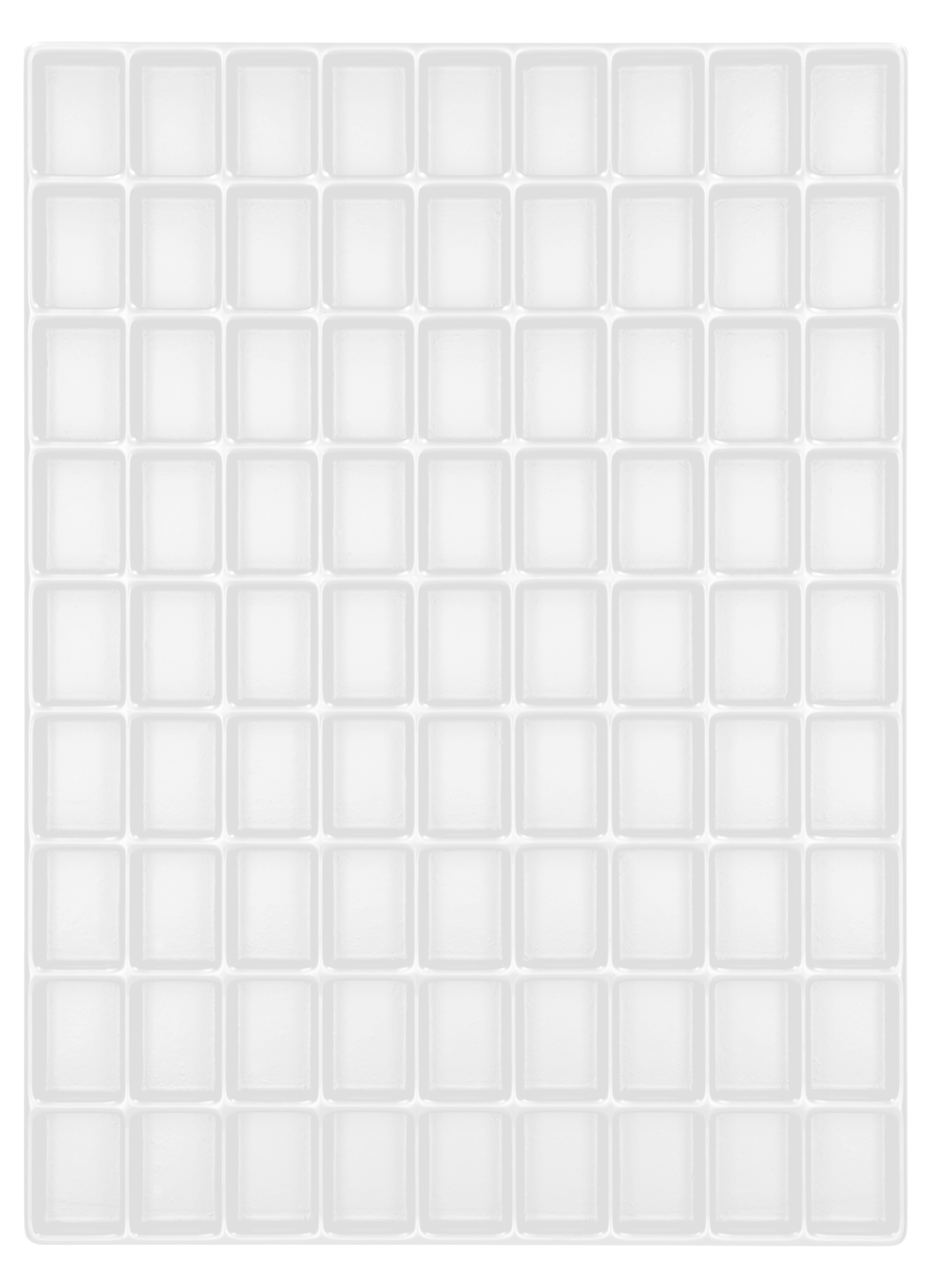 Tiefzieheinlage weiß, 81 Nester rechteckig, PS