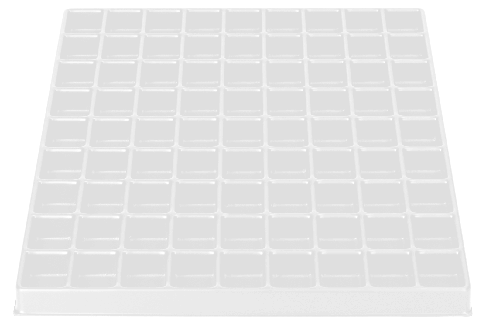 Tiefzieheinlage weiß, 81 Nester rechteckig, PS
